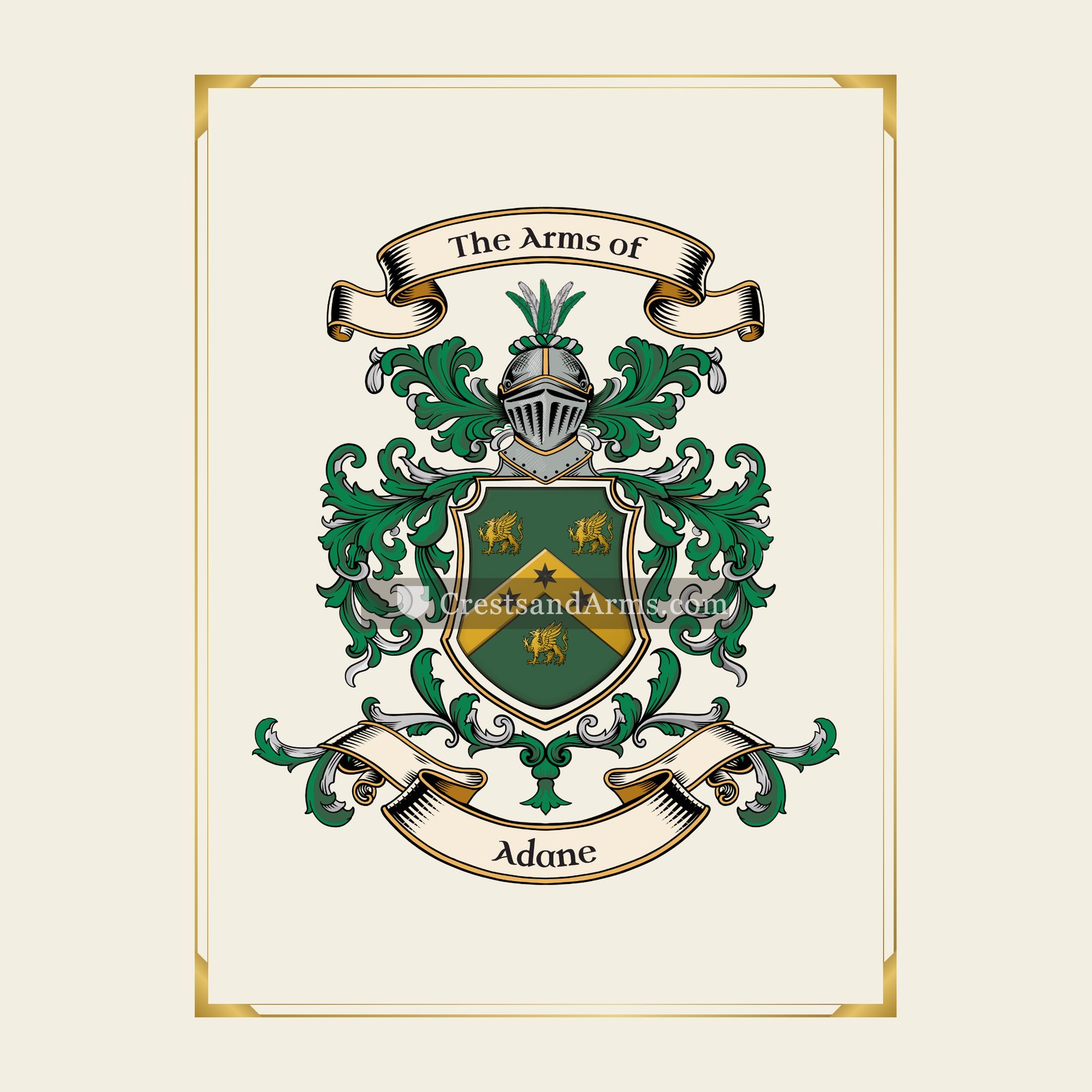 With gold border
