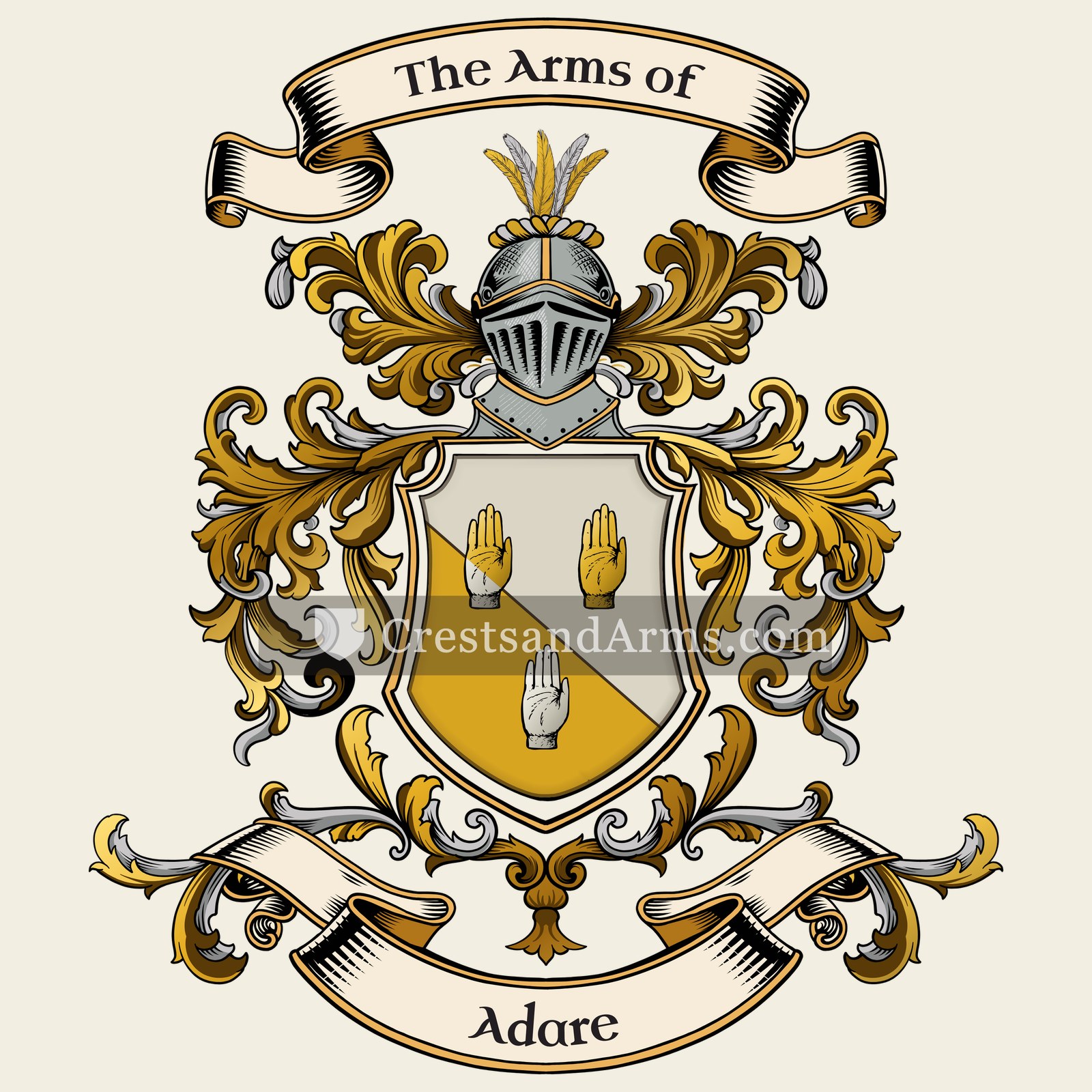 The Adare coat of arms, drawn from the recorded blazon