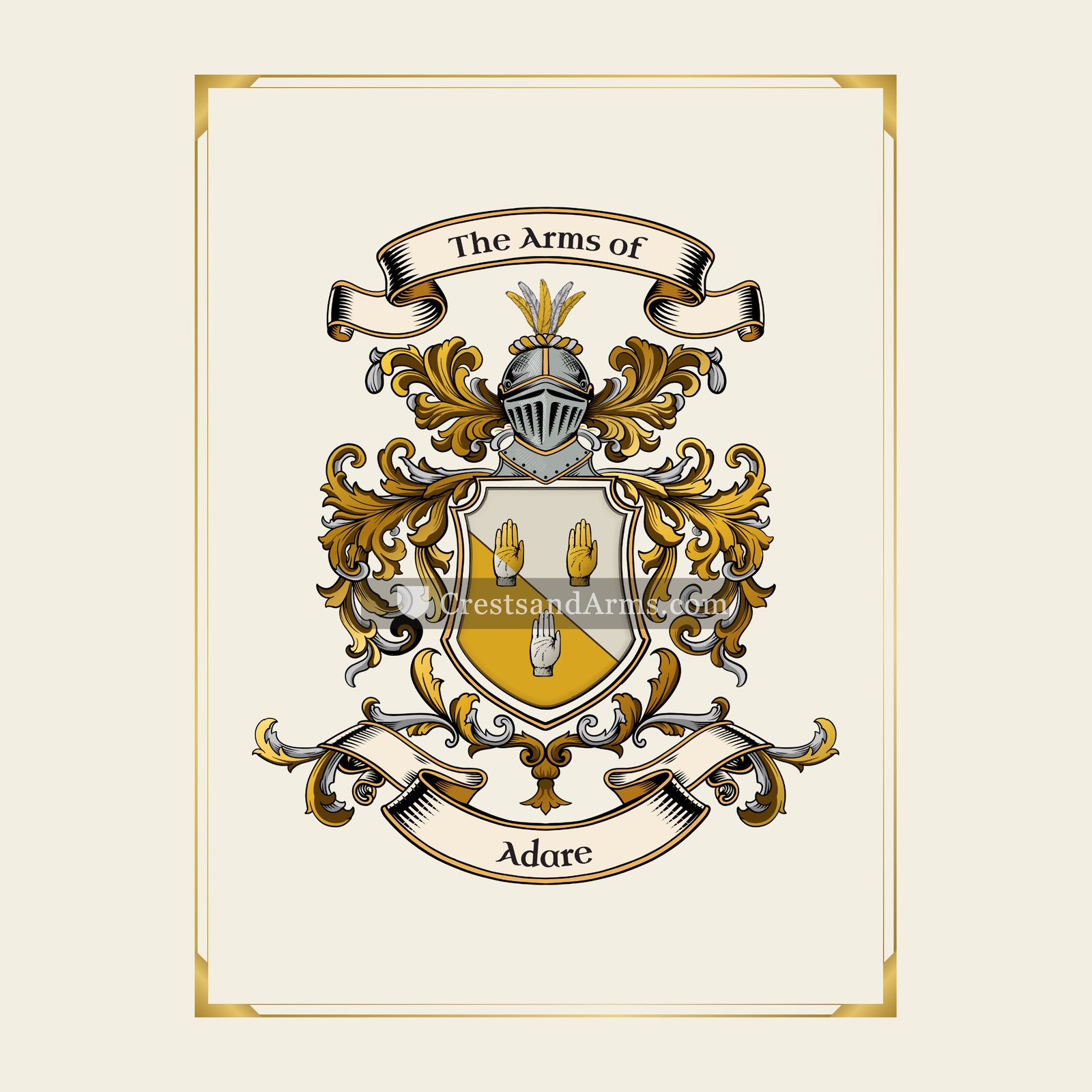 With gold border