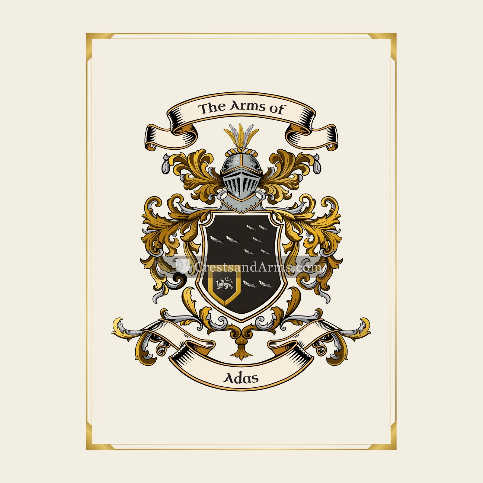 With gold border