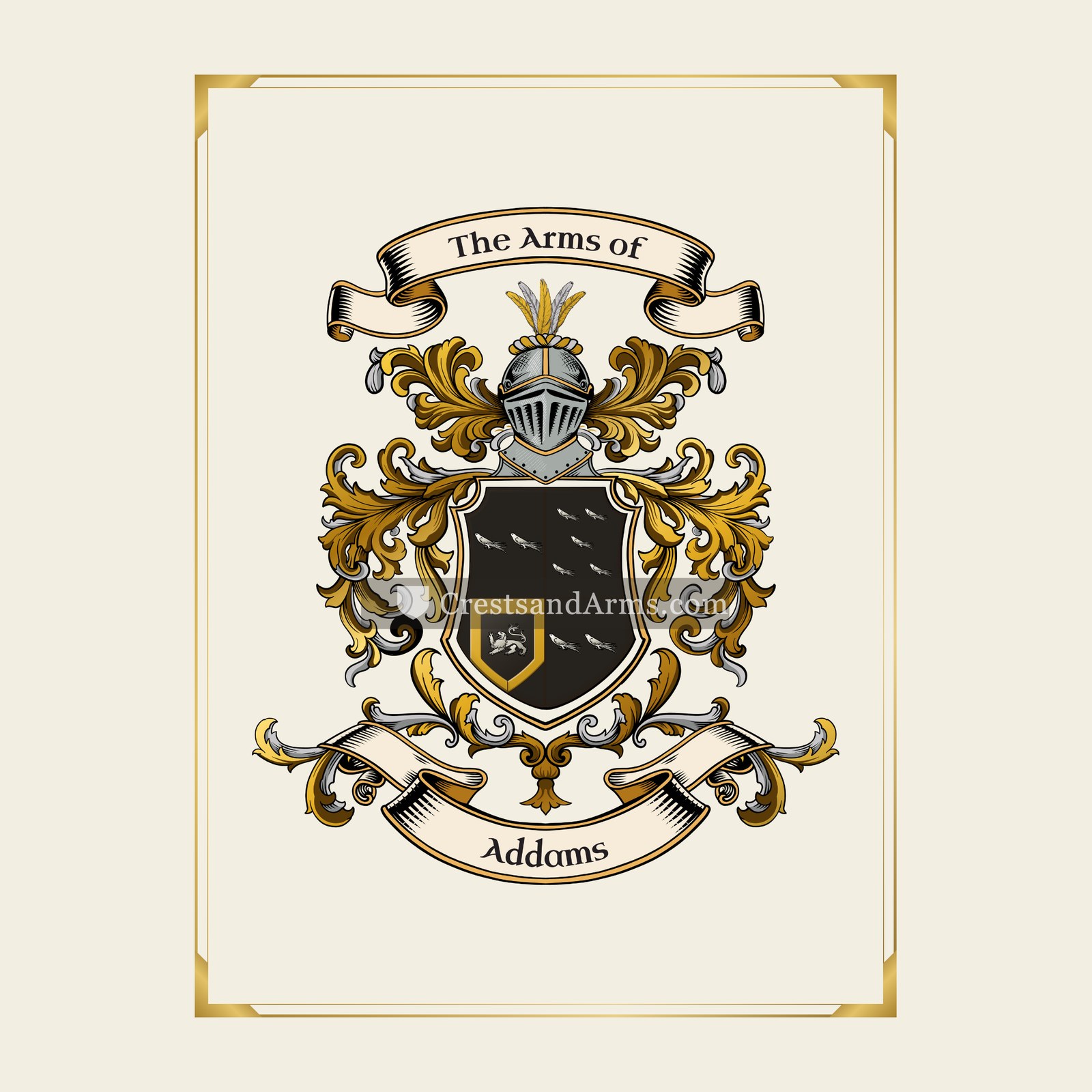 With gold border