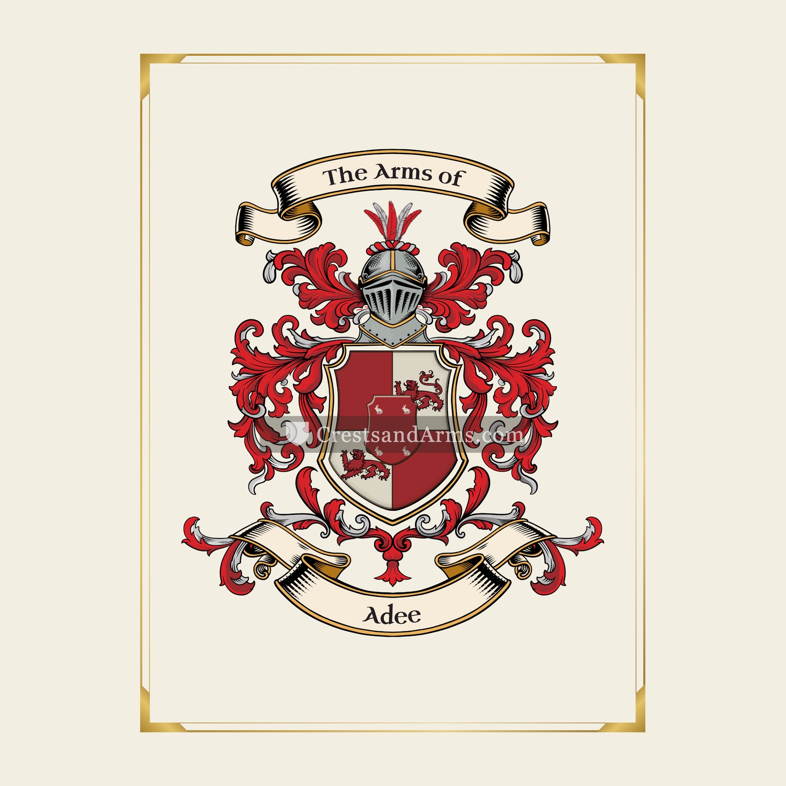 With gold border