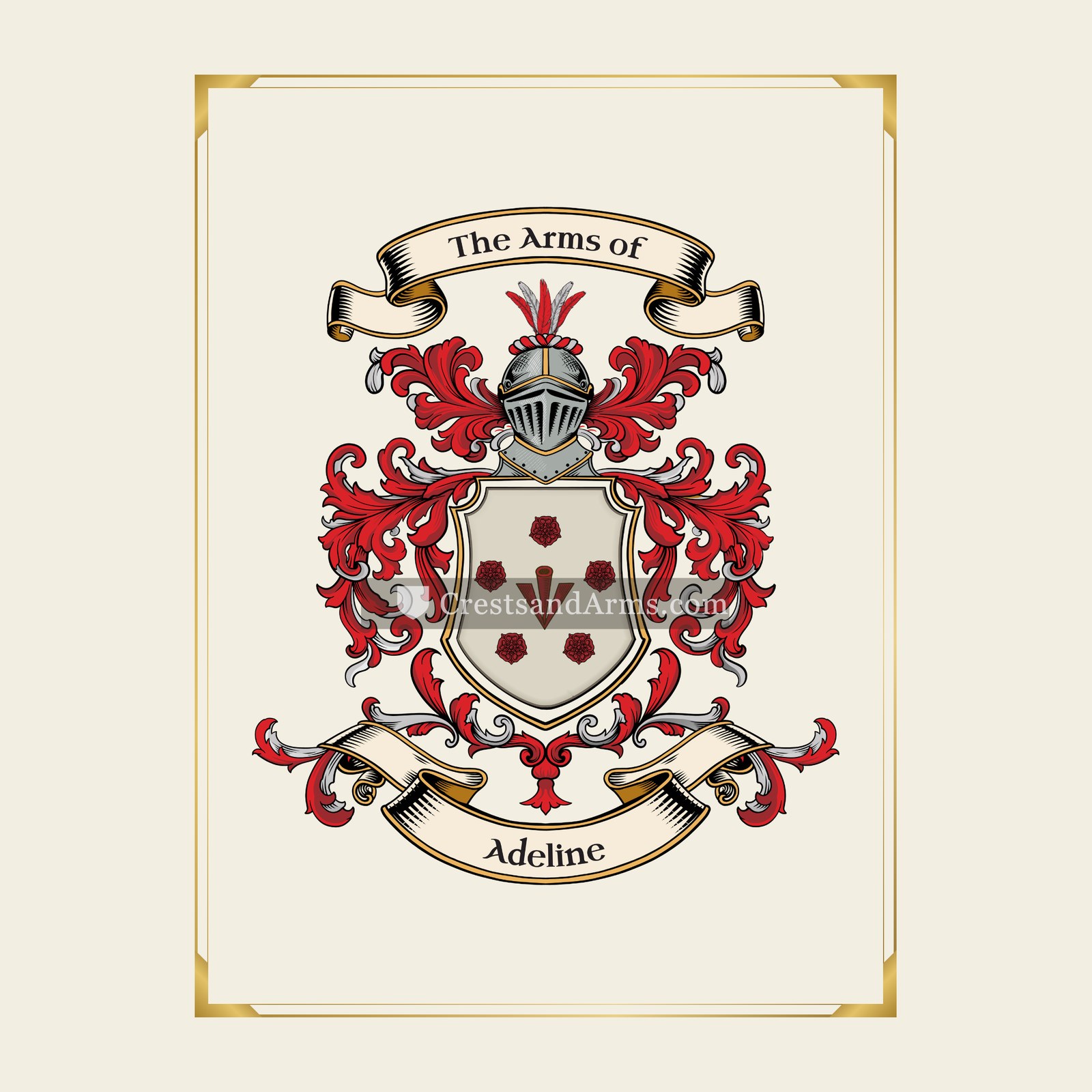 With gold border