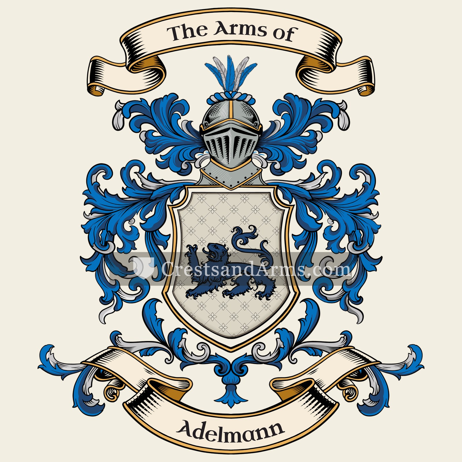 The Adelmann coat of arms, drawn from the recorded blazon
