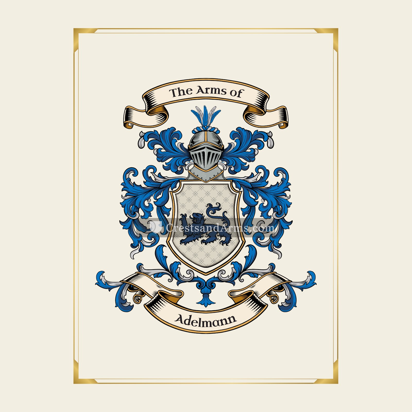 With gold border