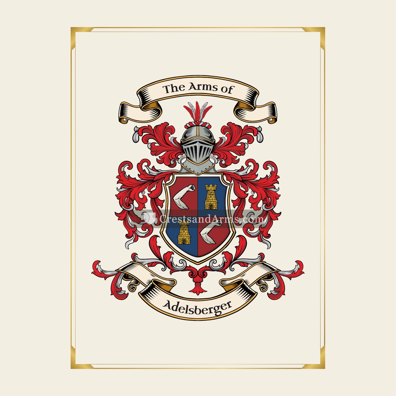 With gold border