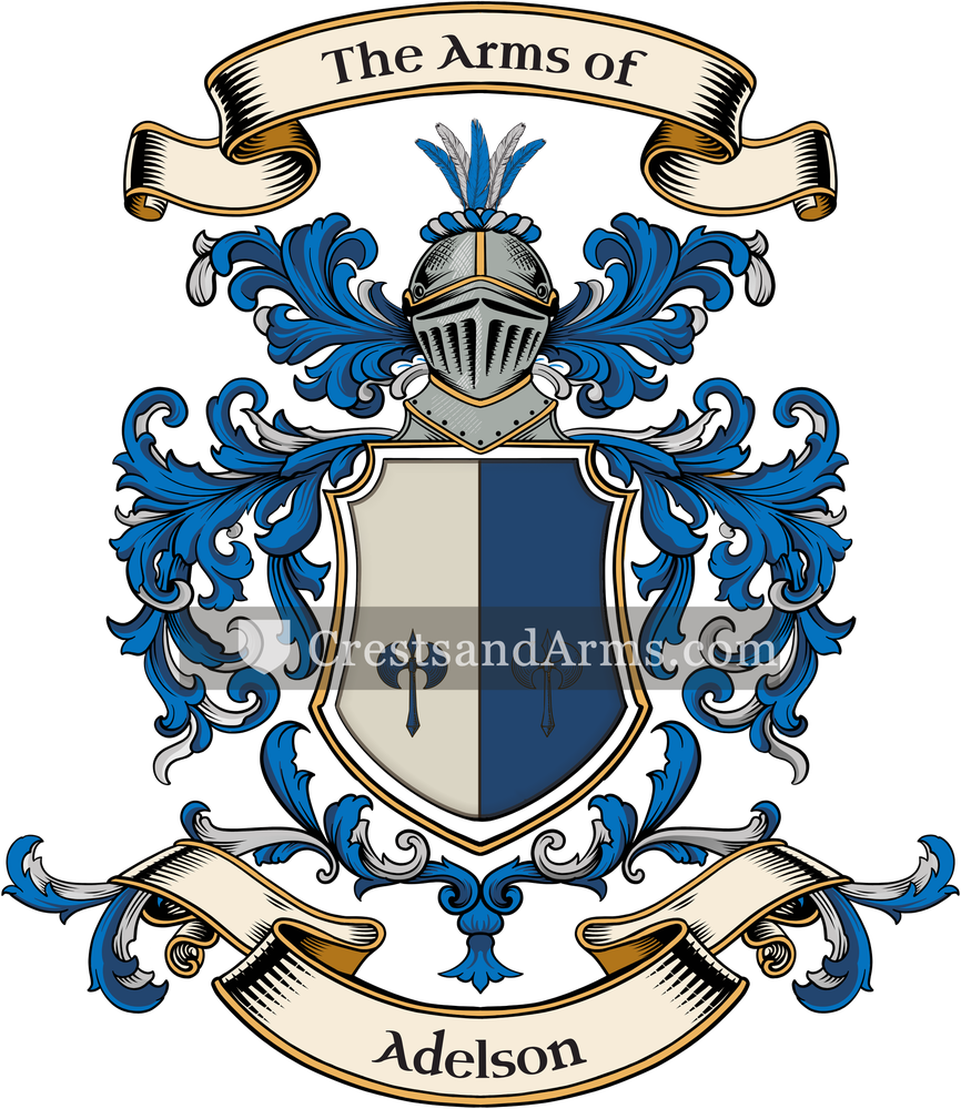 The Adelson coat of arms, drawn from the recorded blazon