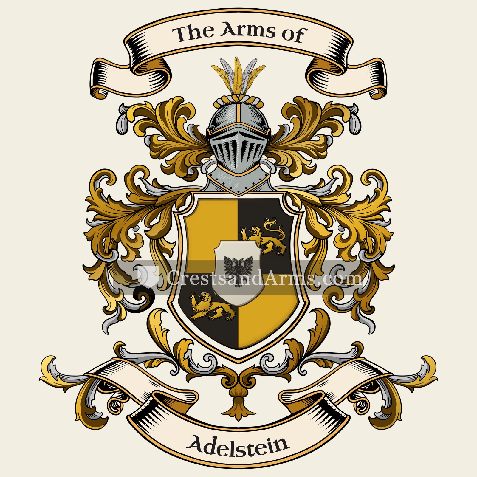 The Adelstein coat of arms, drawn from the recorded blazon