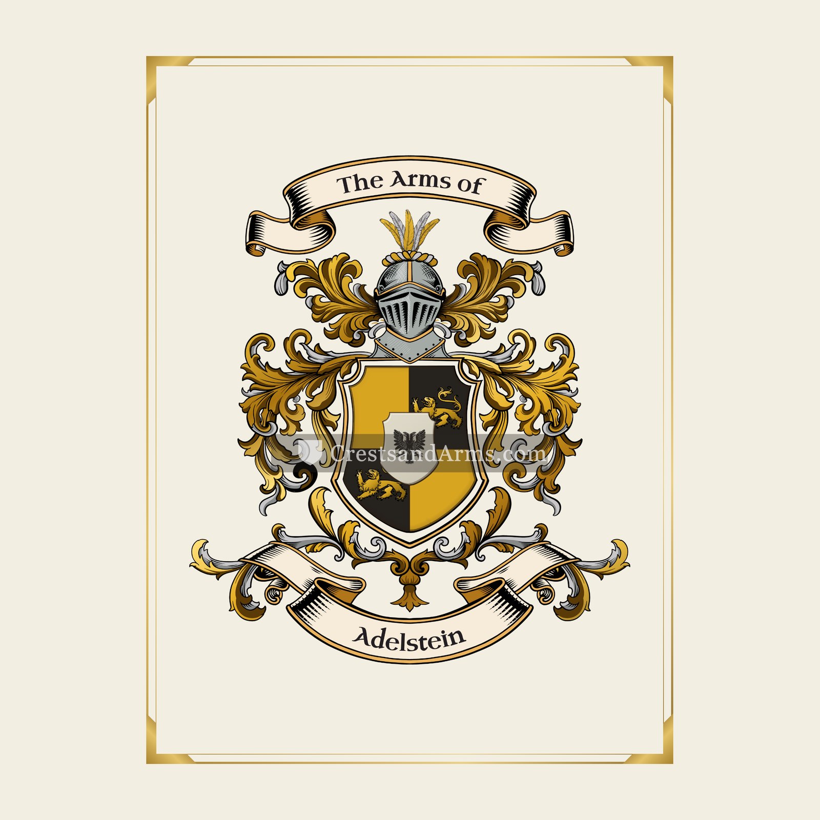With gold border