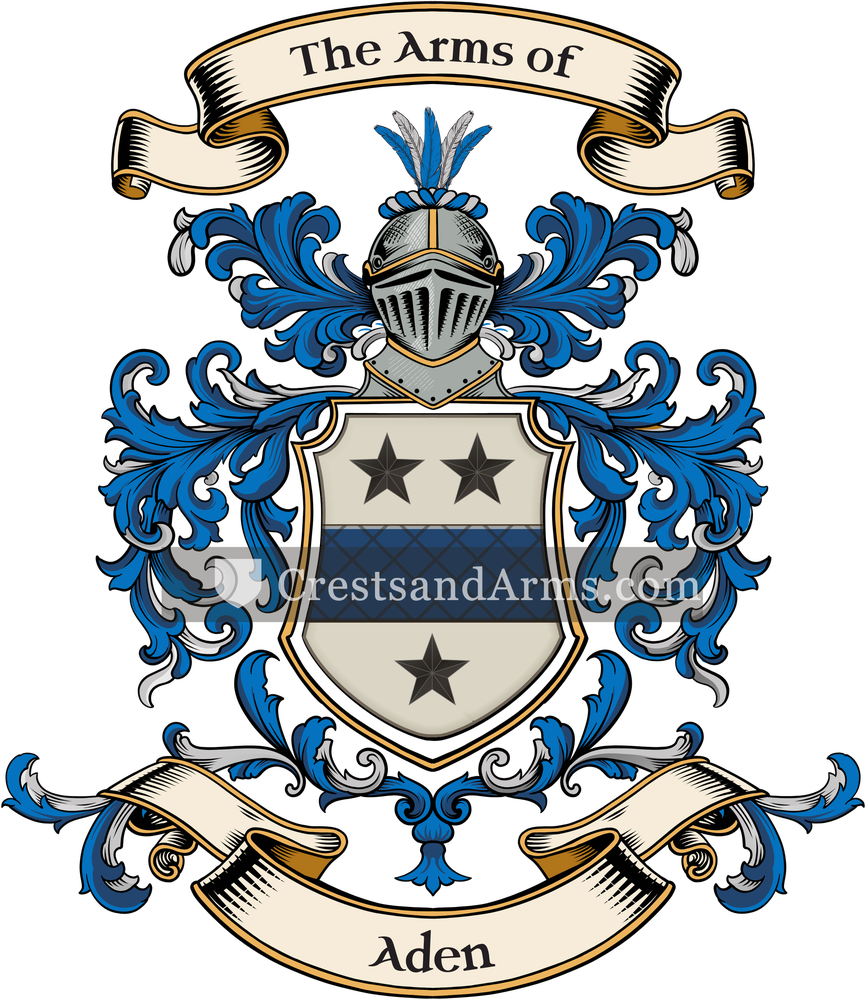 The Aden coat of arms, drawn from the recorded blazon