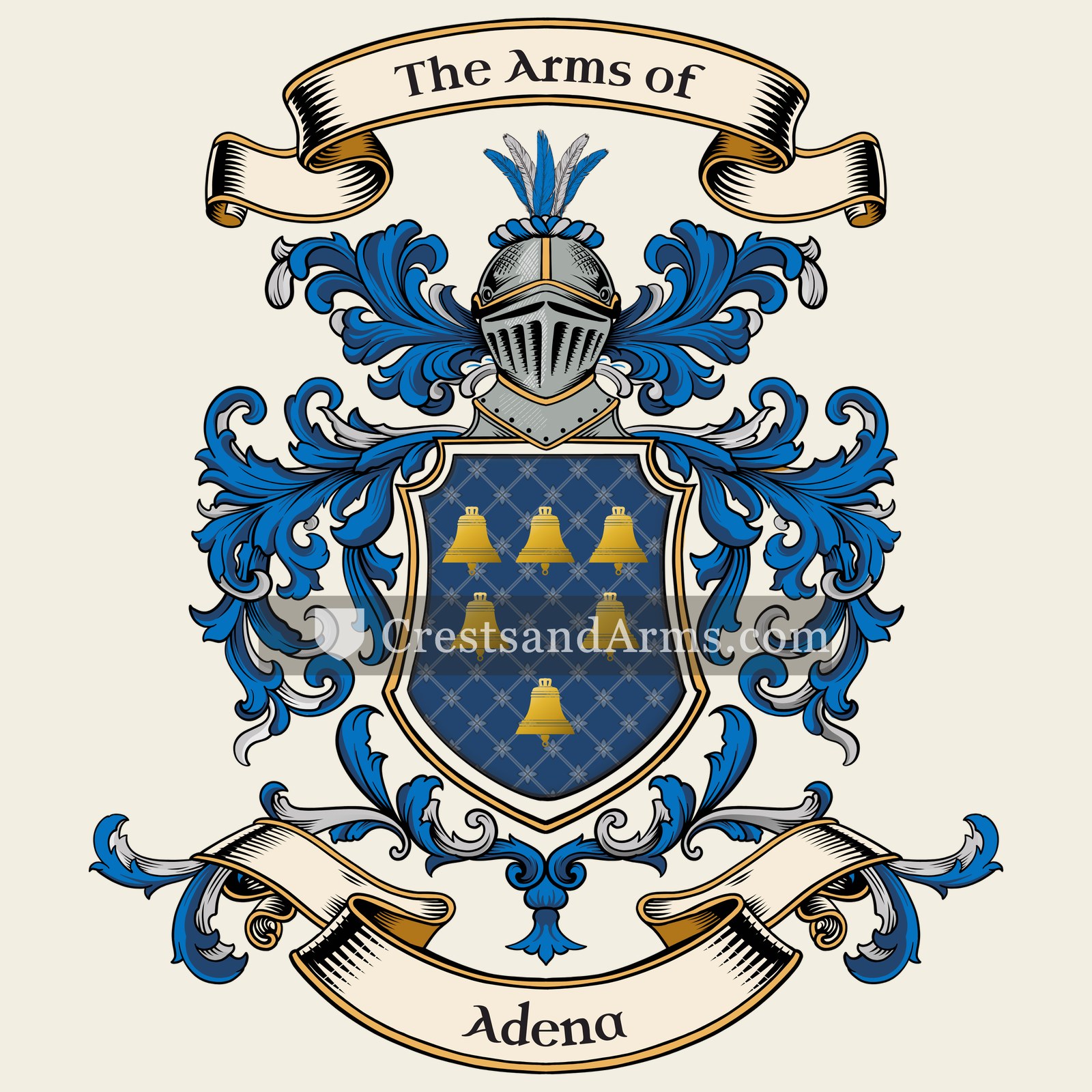 The Adena coat of arms, drawn from the recorded blazon
