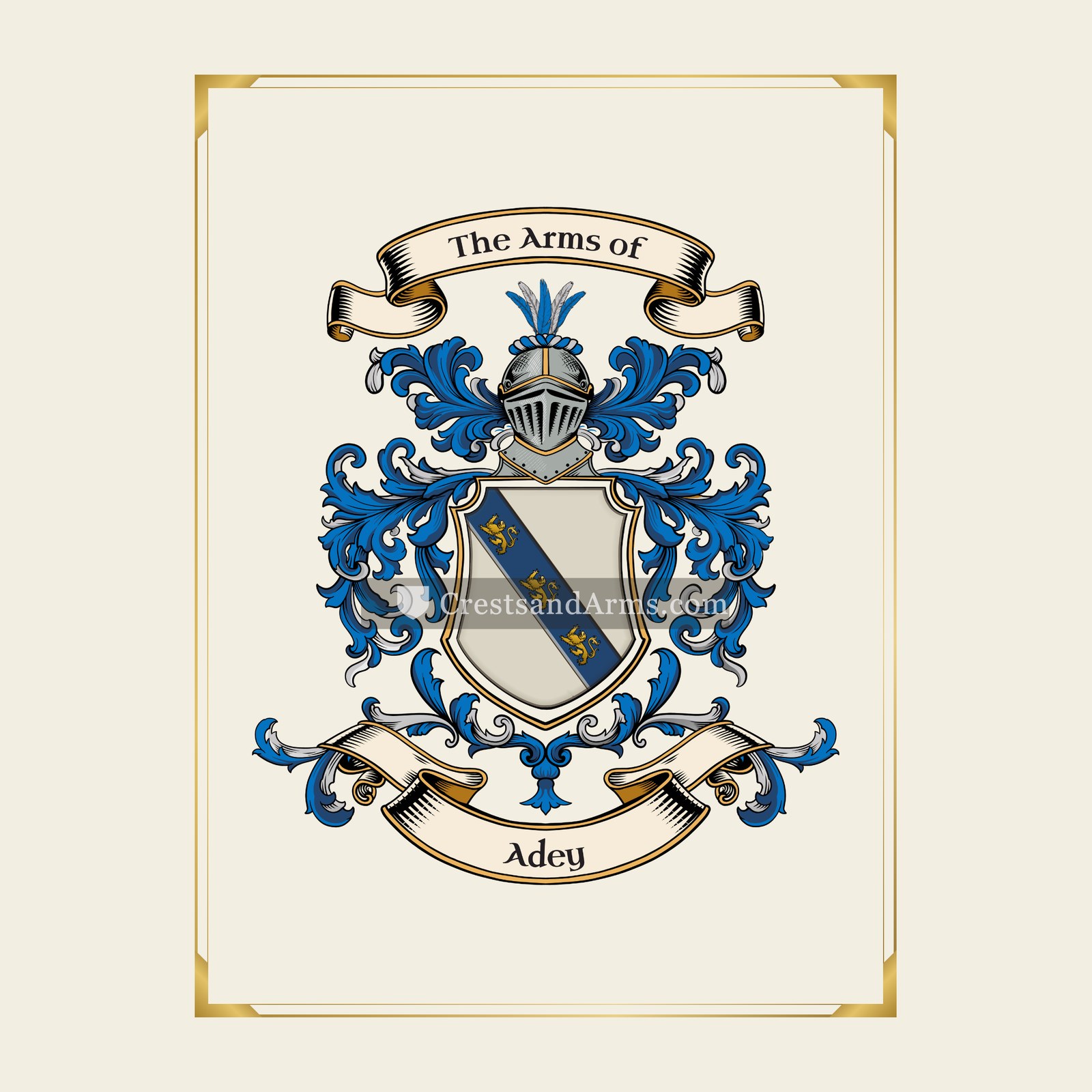 With gold border