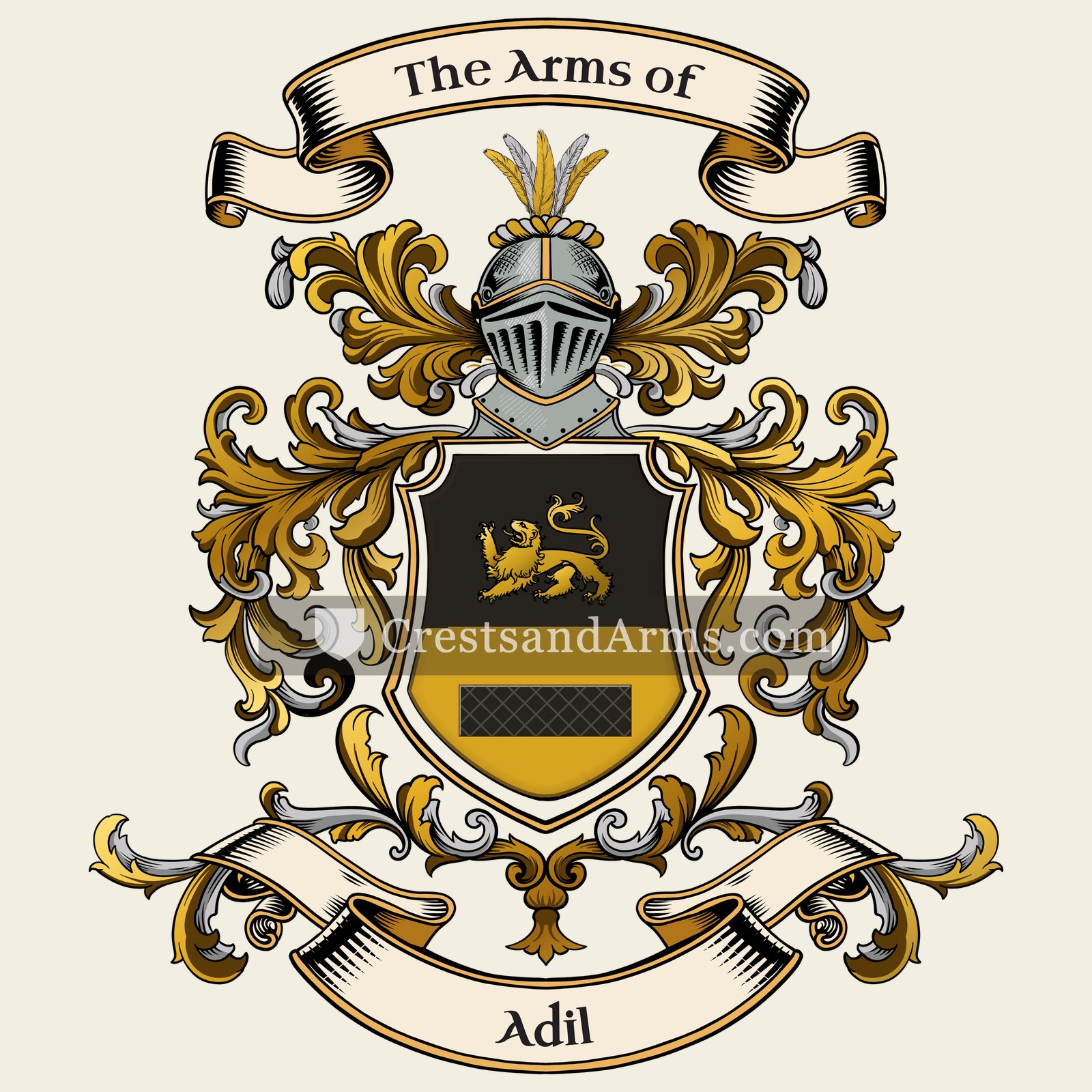 The Adil coat of arms, drawn from the recorded blazon
