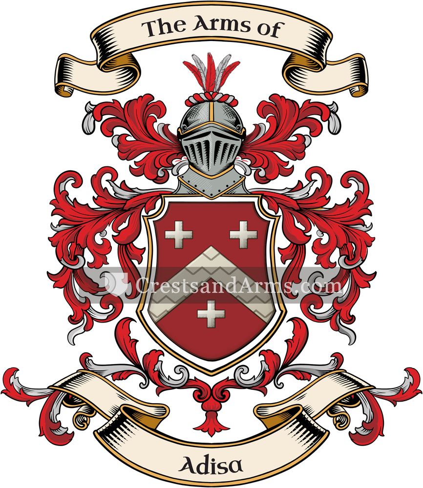 The Adisa coat of arms, drawn from the recorded blazon