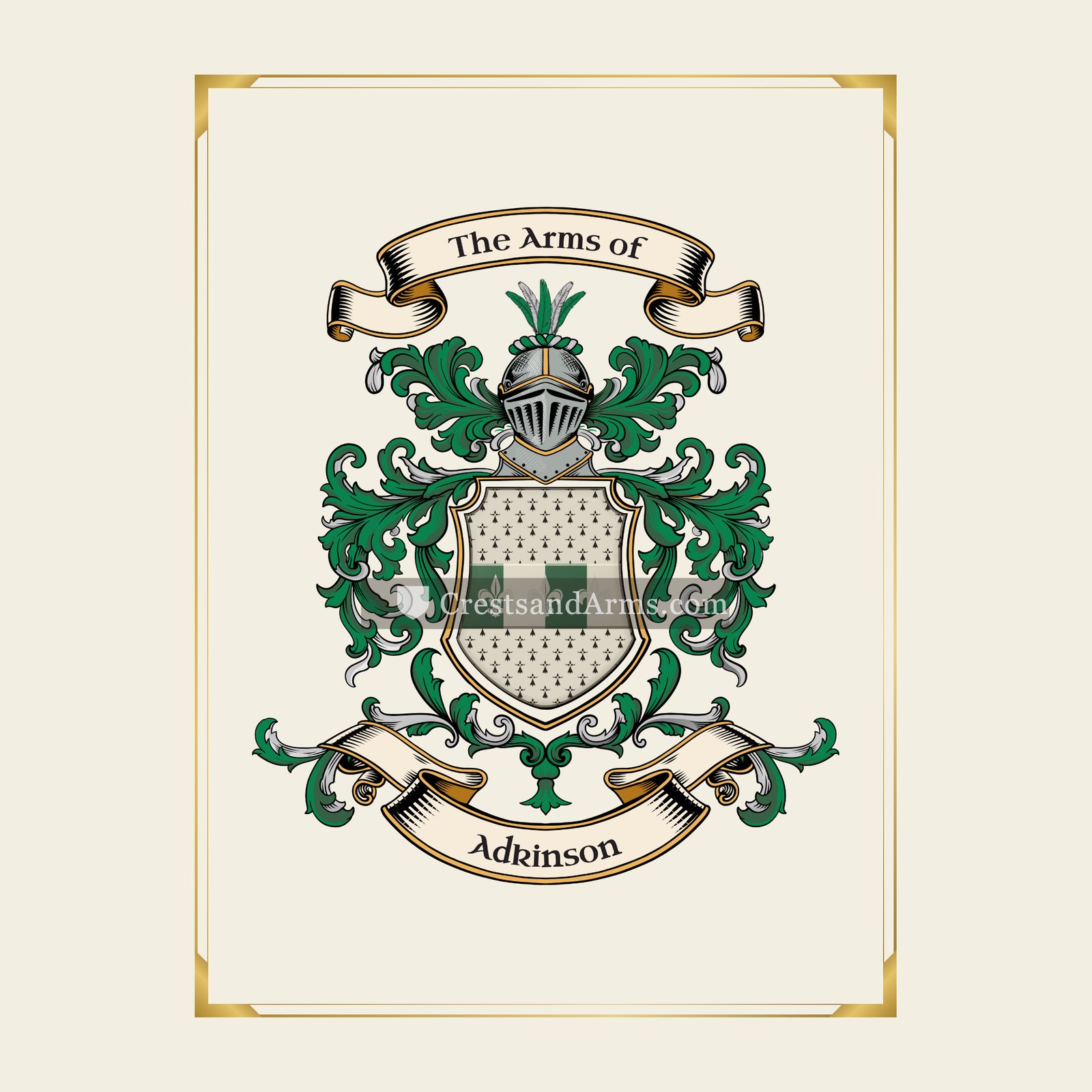 With gold border