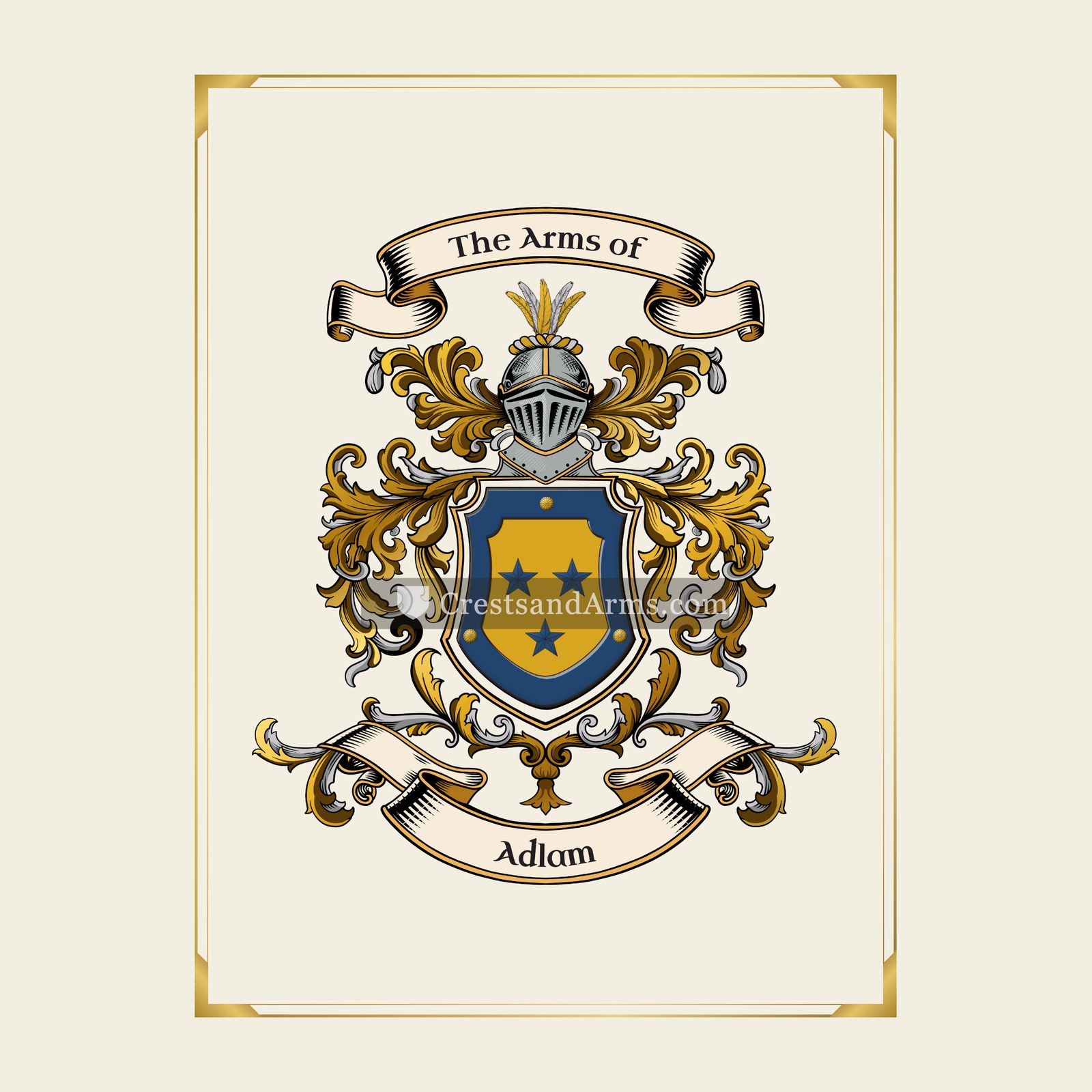 With gold border