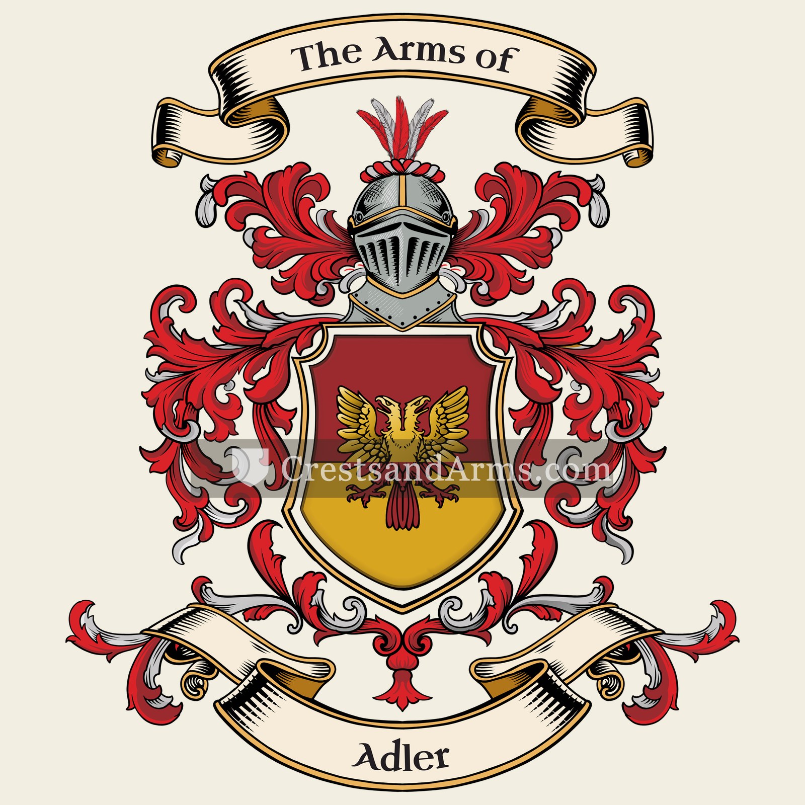 The Adler coat of arms, drawn from the recorded blazon