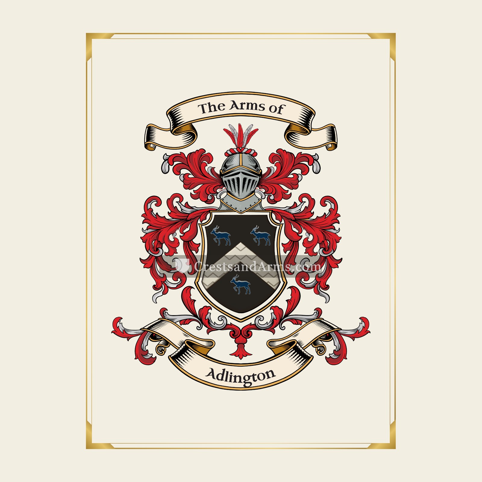 With gold border