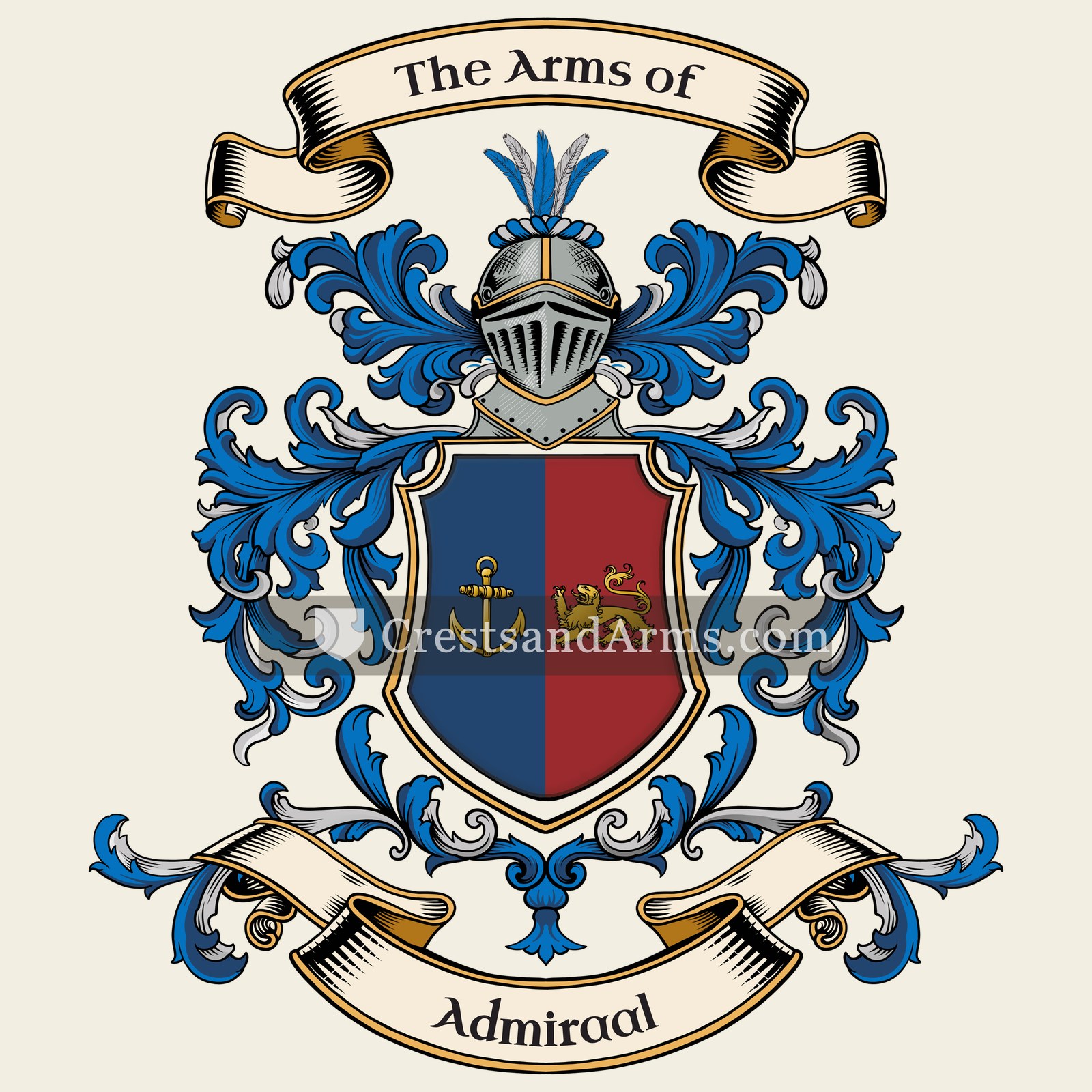 The Admiraal coat of arms, drawn from the recorded blazon