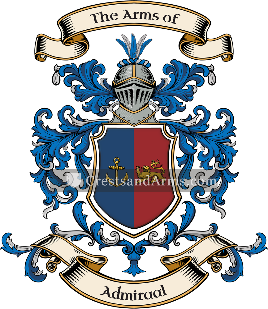 The Admiraal coat of arms, drawn from the recorded blazon