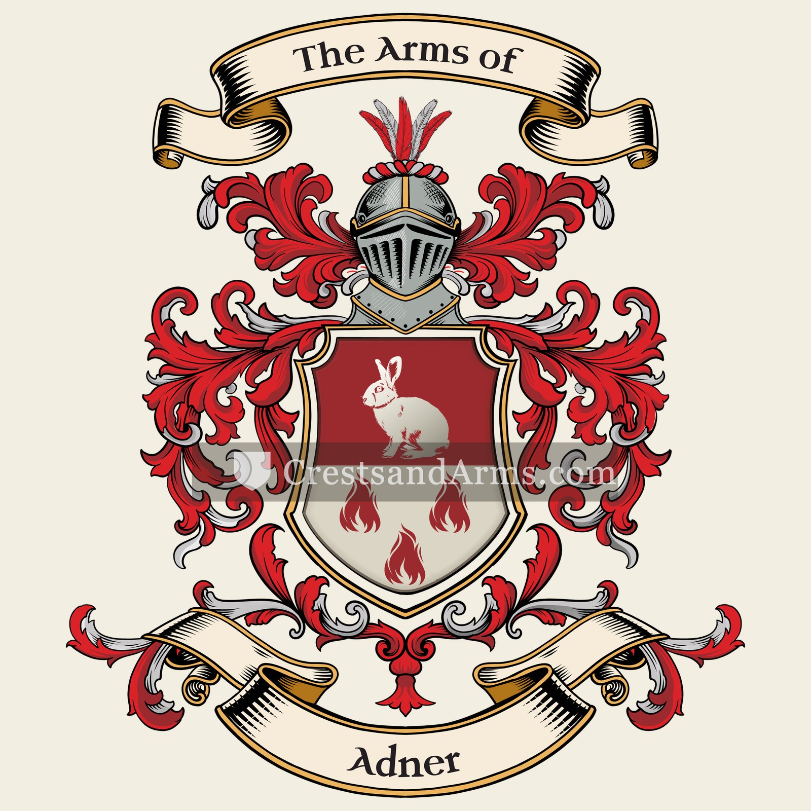 The Adner coat of arms, drawn from the recorded blazon