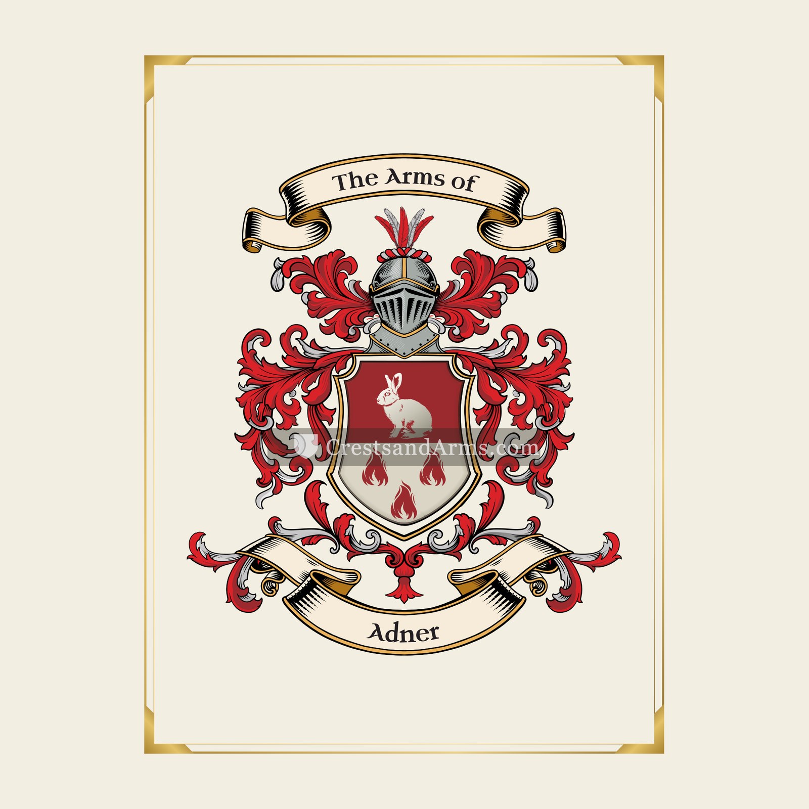With gold border