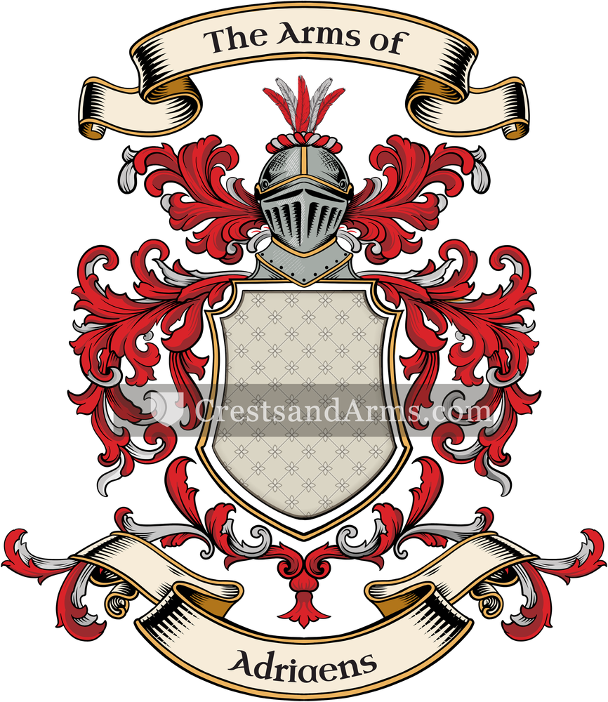 The Adriaens coat of arms, drawn from the recorded blazon