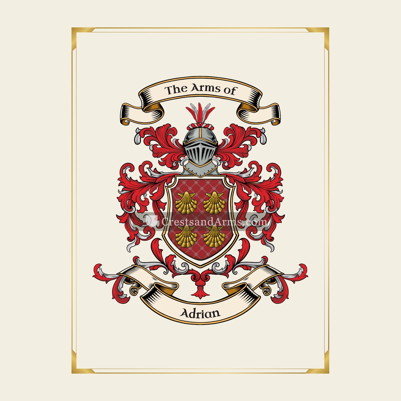 With gold border