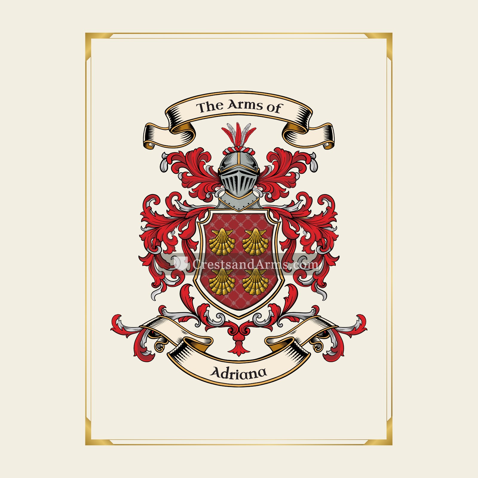 With gold border