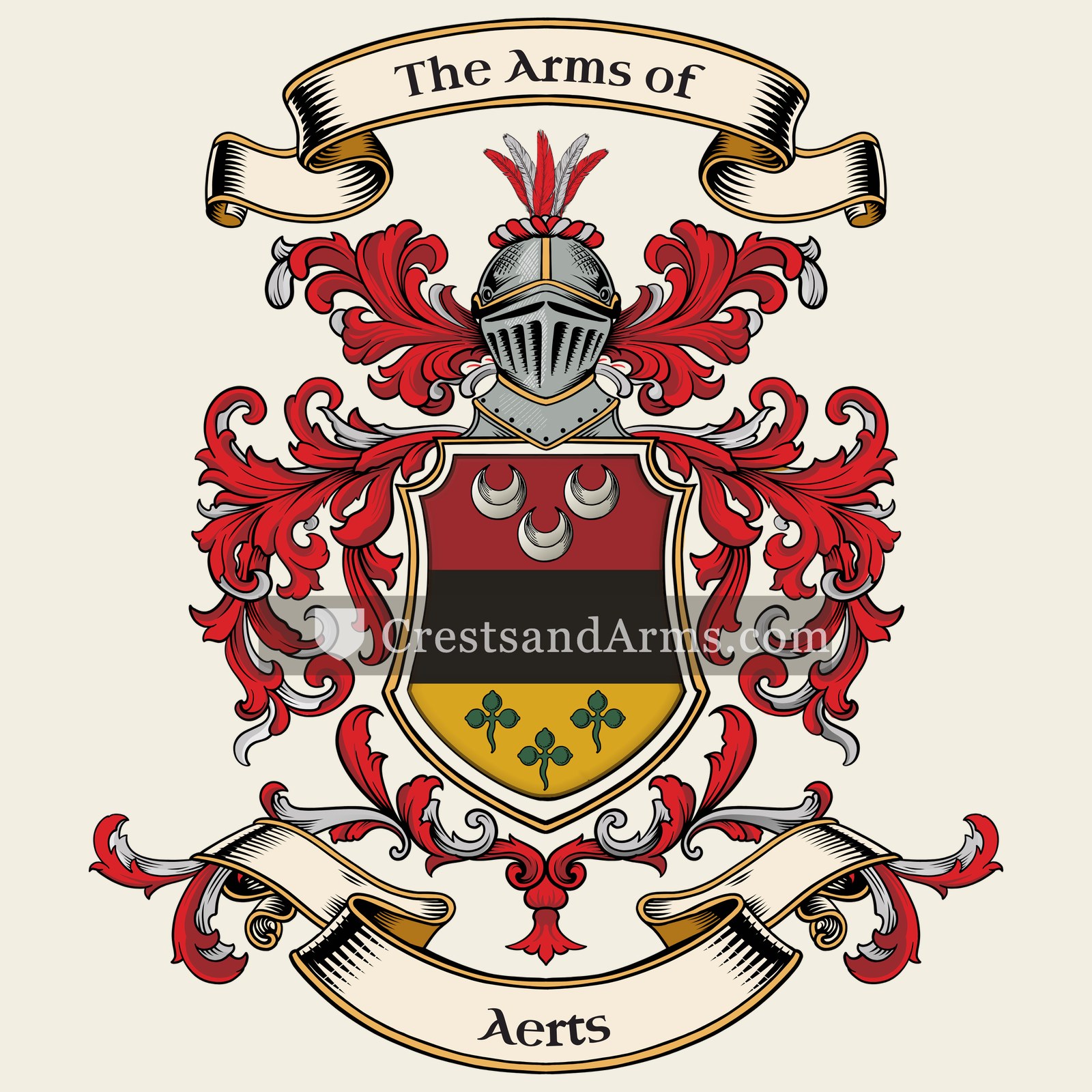 The Aerts coat of arms, drawn from the recorded blazon