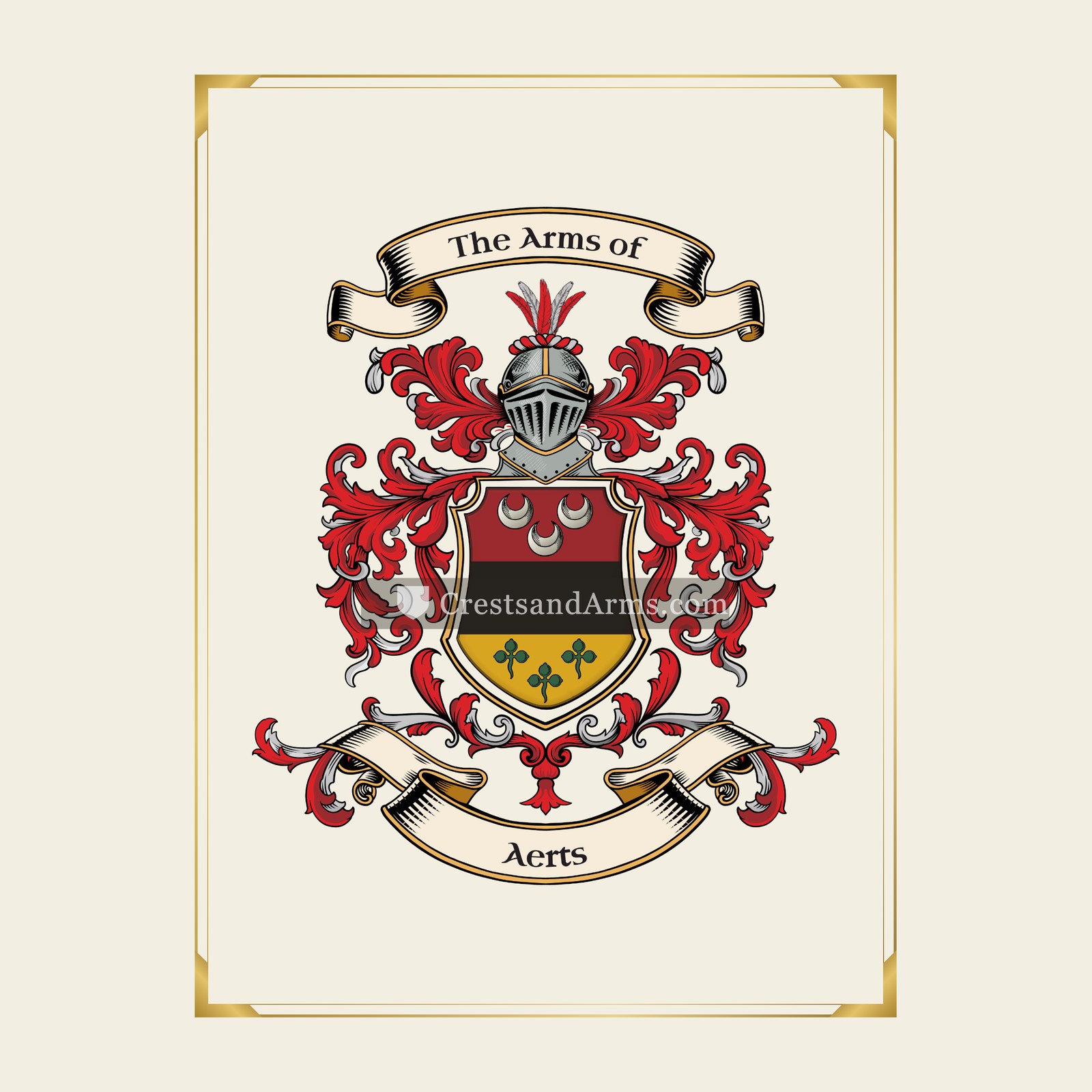 With gold border