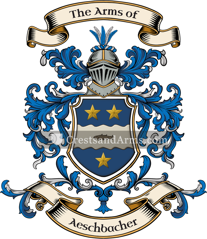 The Aeschbacher coat of arms, drawn from the recorded blazon