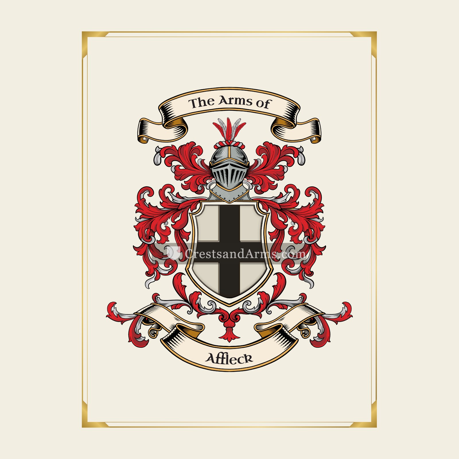 With gold border