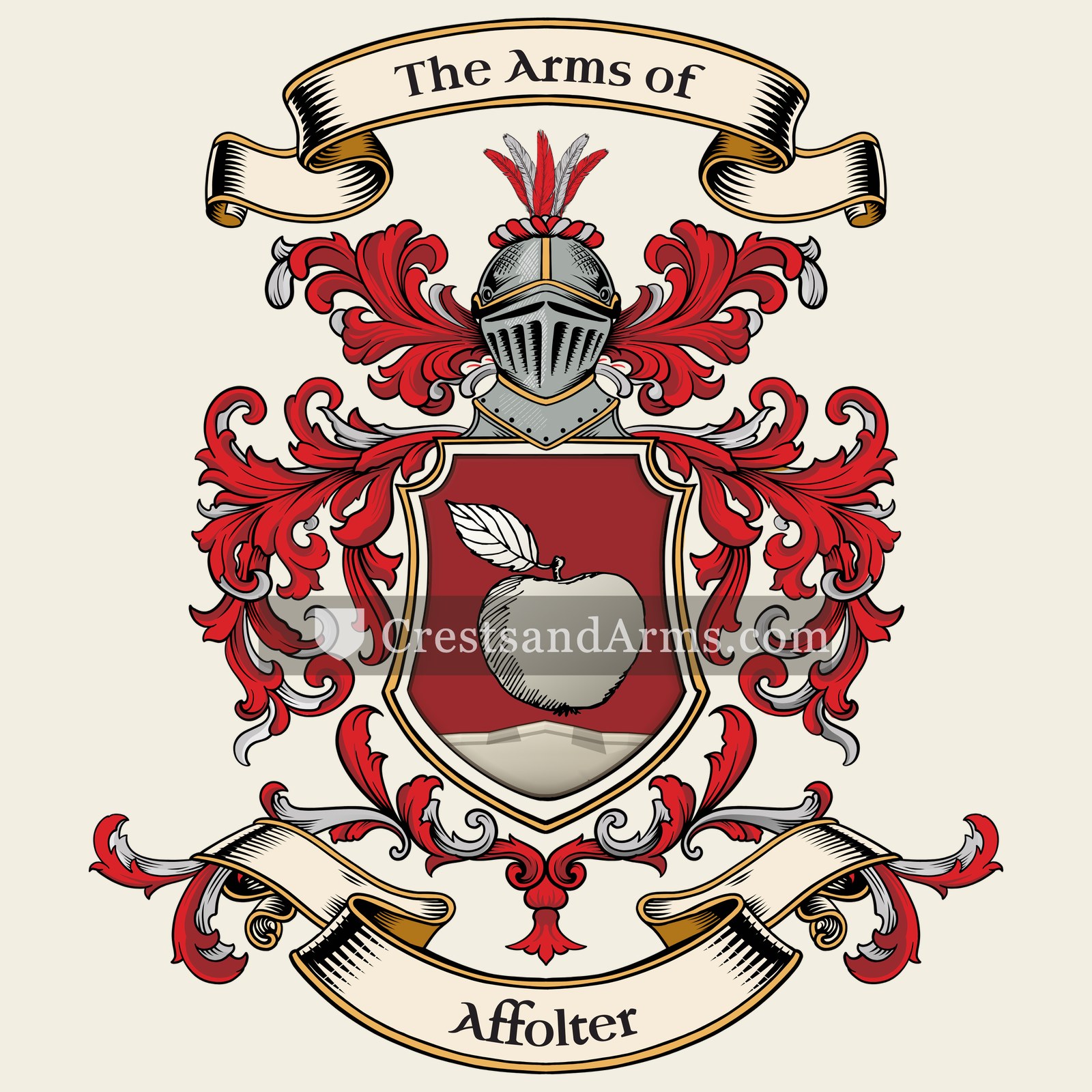 The Affolter coat of arms, drawn from the recorded blazon