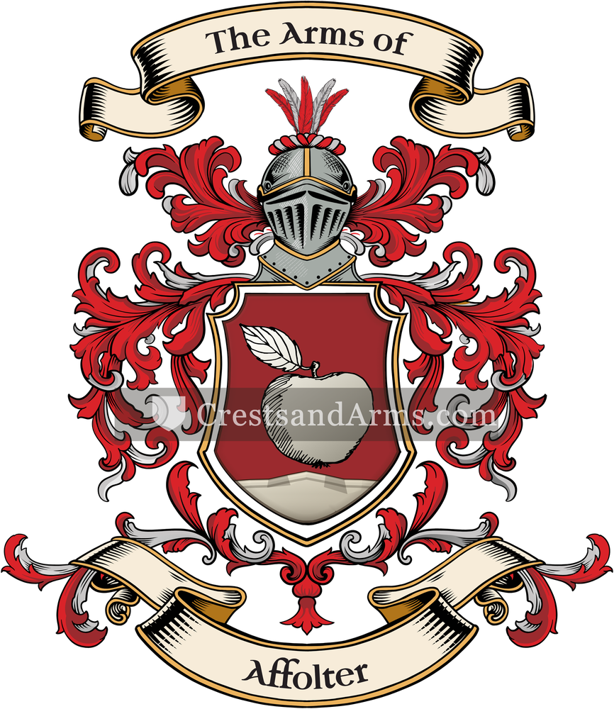 The Affolter coat of arms, drawn from the recorded blazon