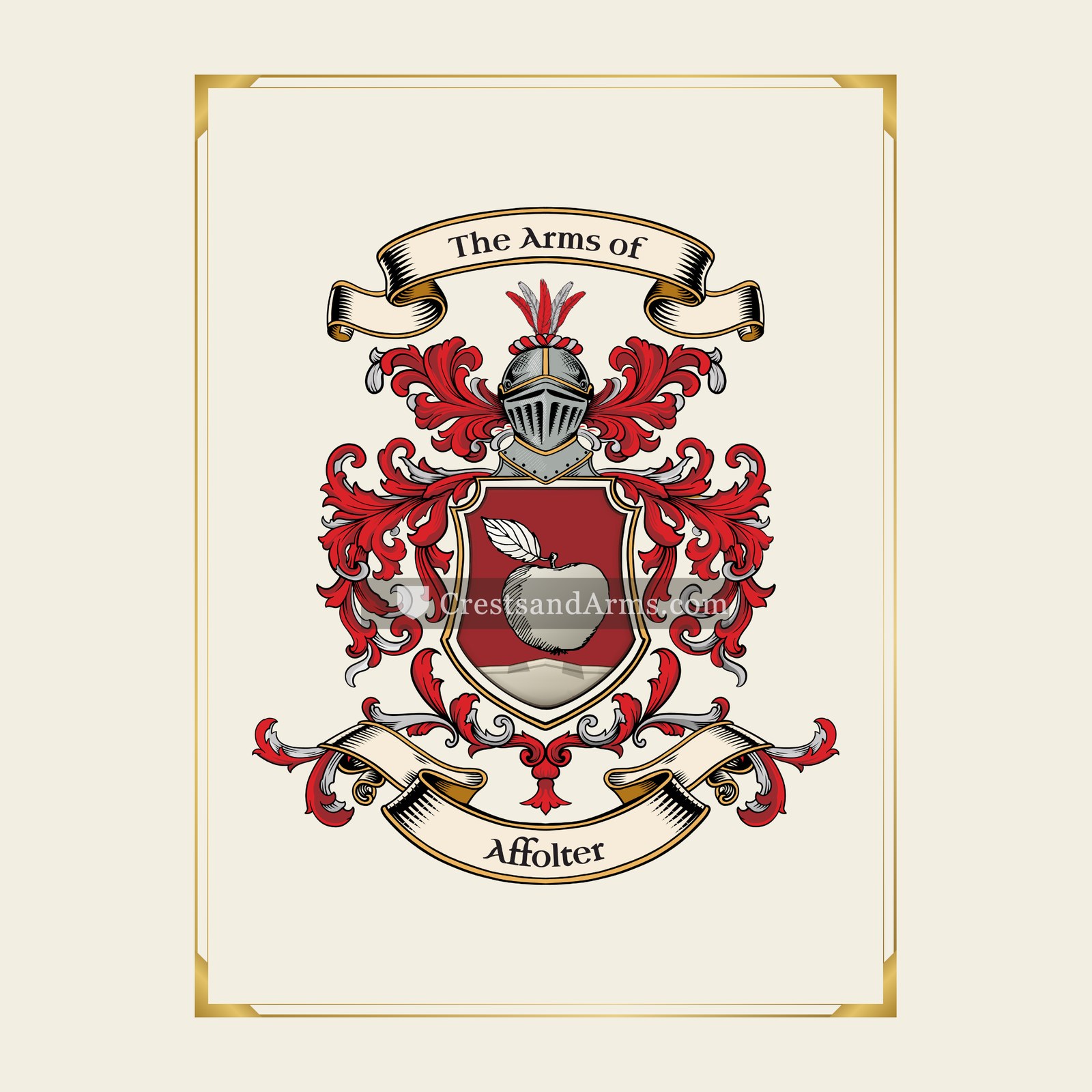 With gold border
