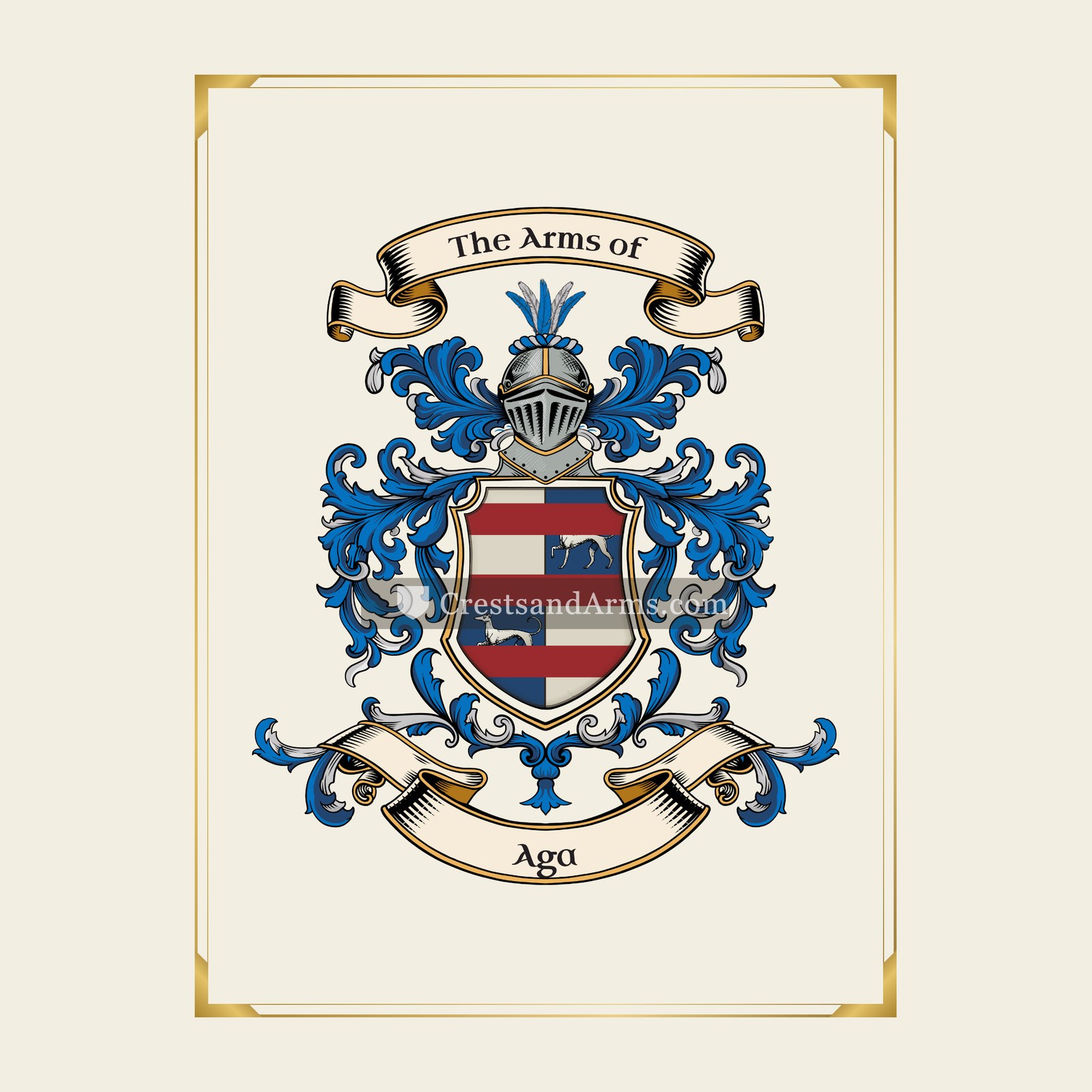 With gold border