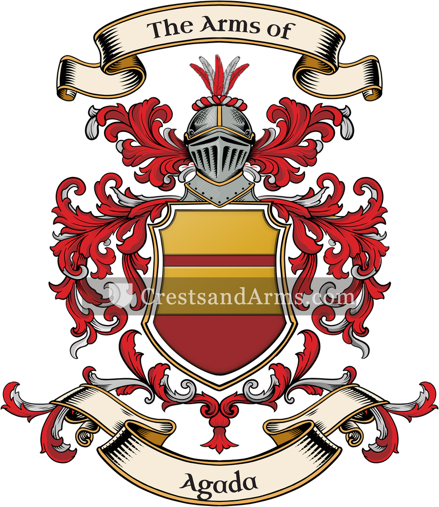 The Agada coat of arms, drawn from the recorded blazon