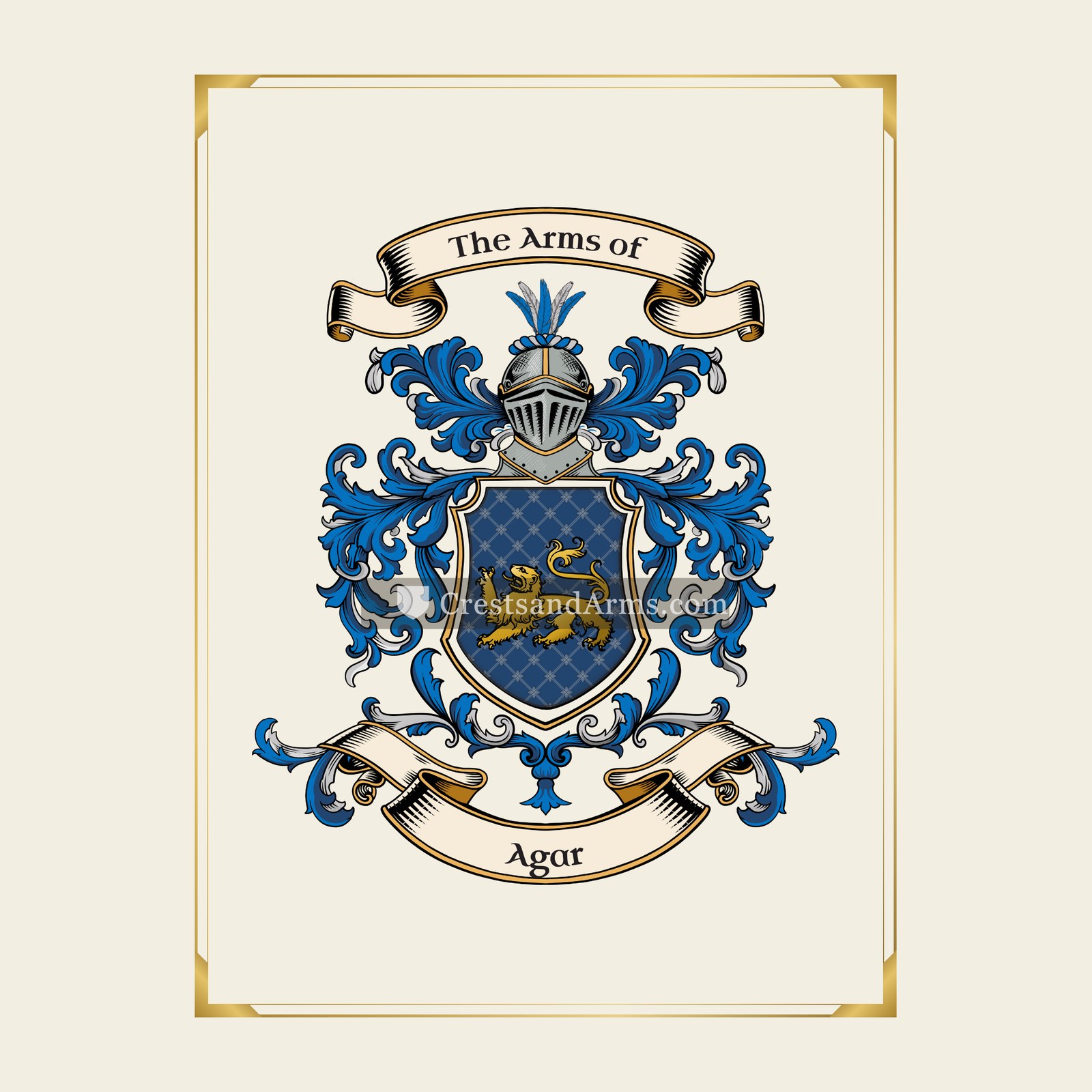 With gold border