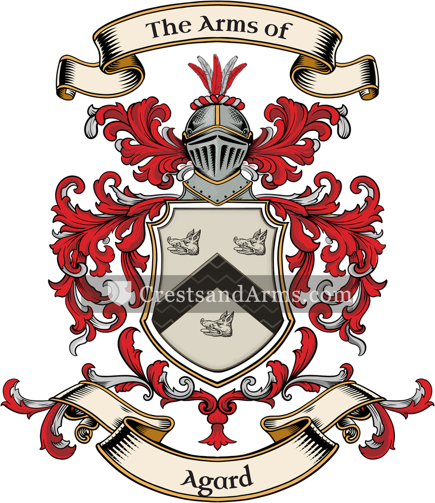 The Agard coat of arms, drawn from the recorded blazon