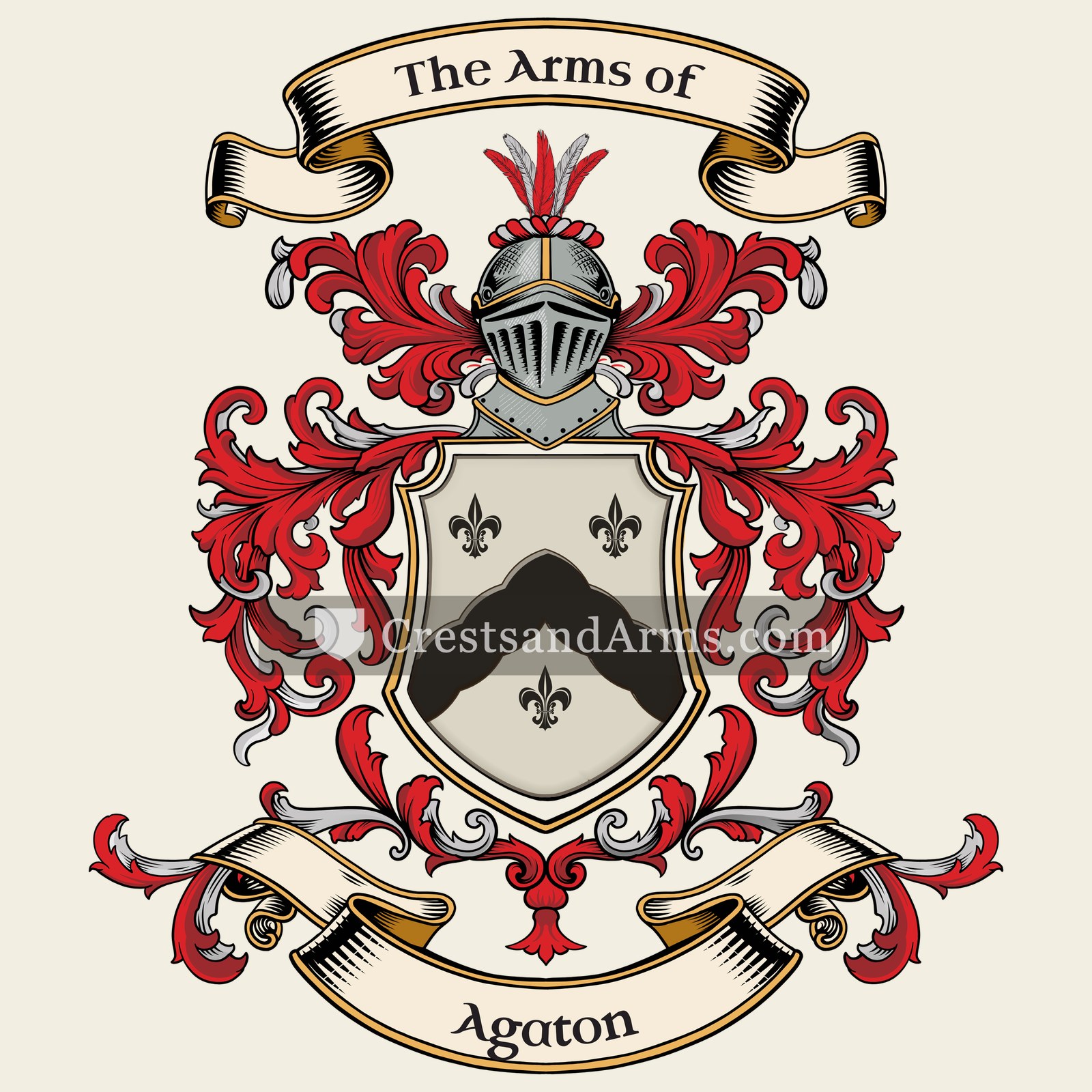 The Agaton coat of arms, drawn from the recorded blazon