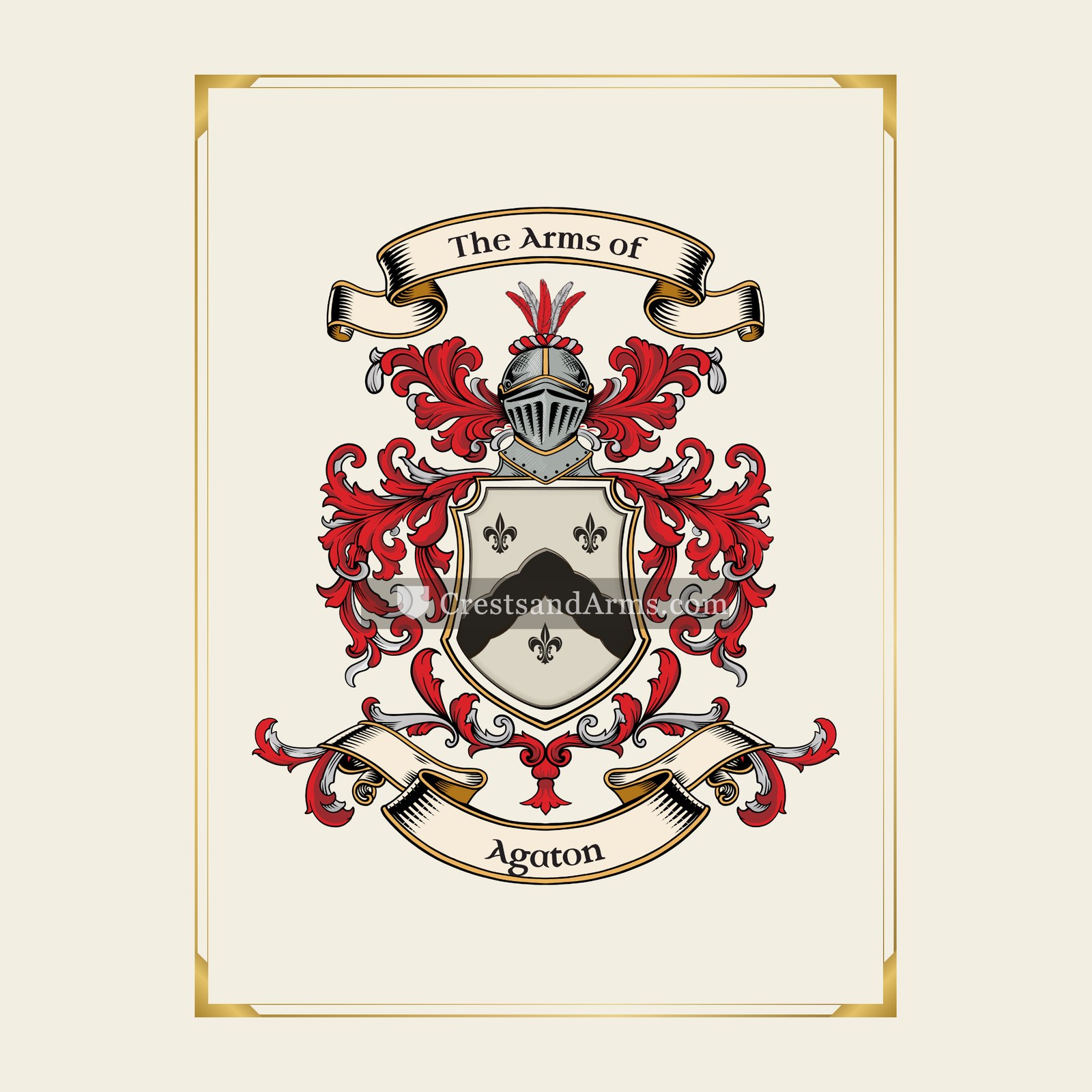 With gold border