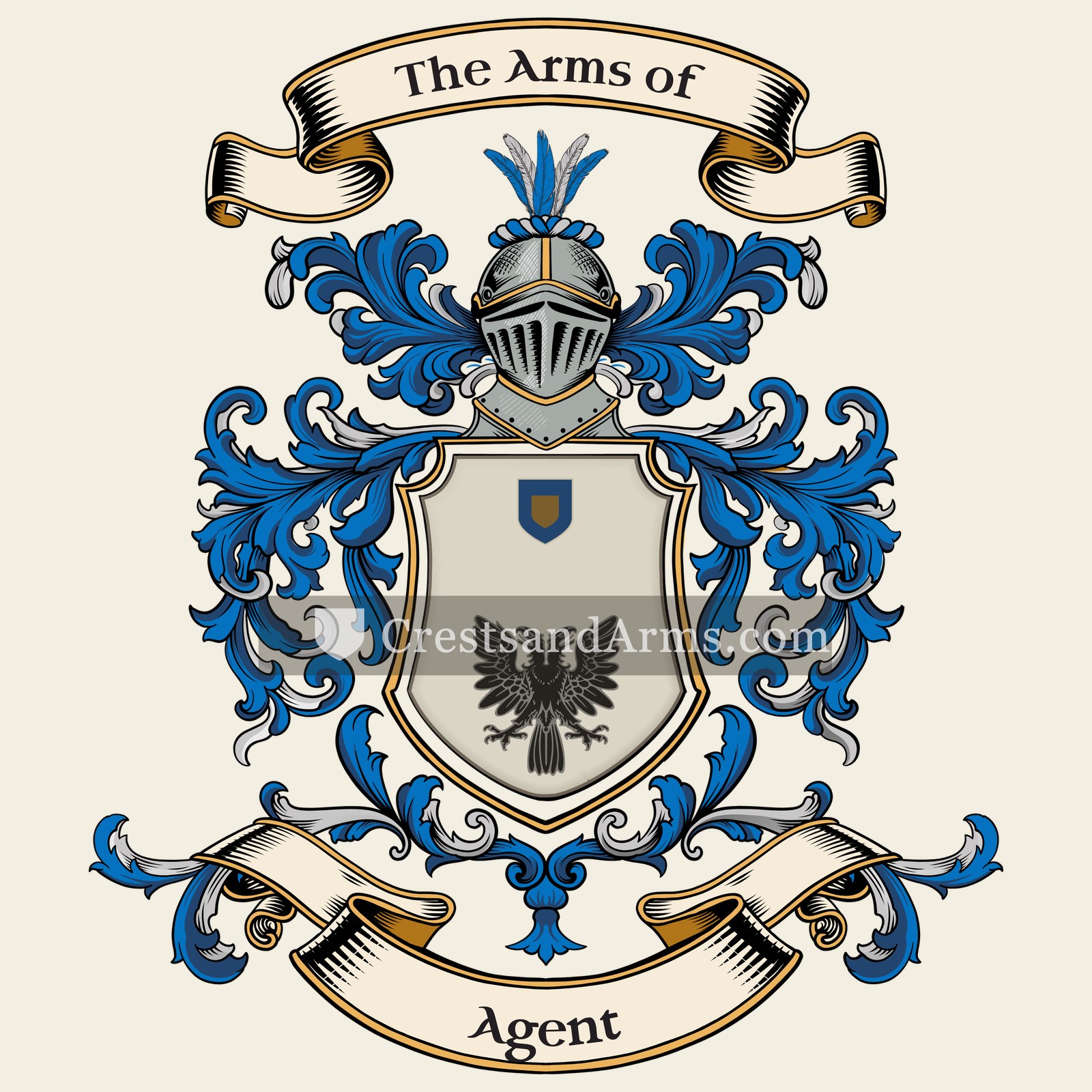 The Agent coat of arms, drawn from the recorded blazon