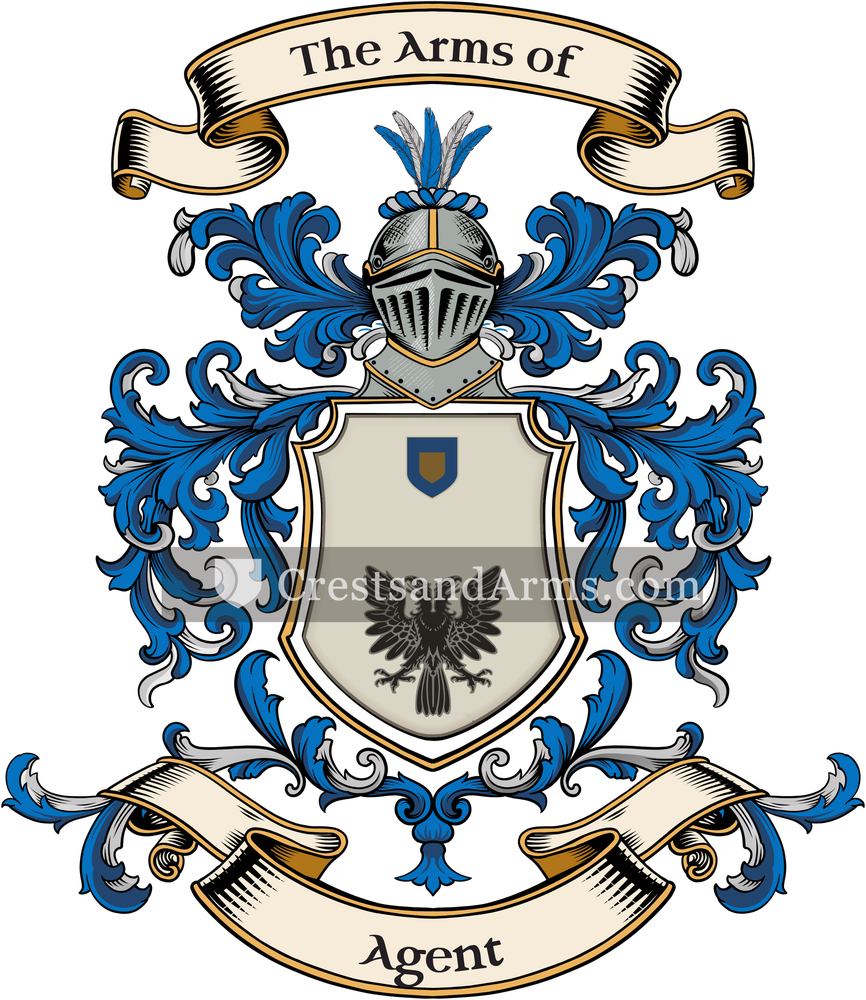 The Agent coat of arms, drawn from the recorded blazon