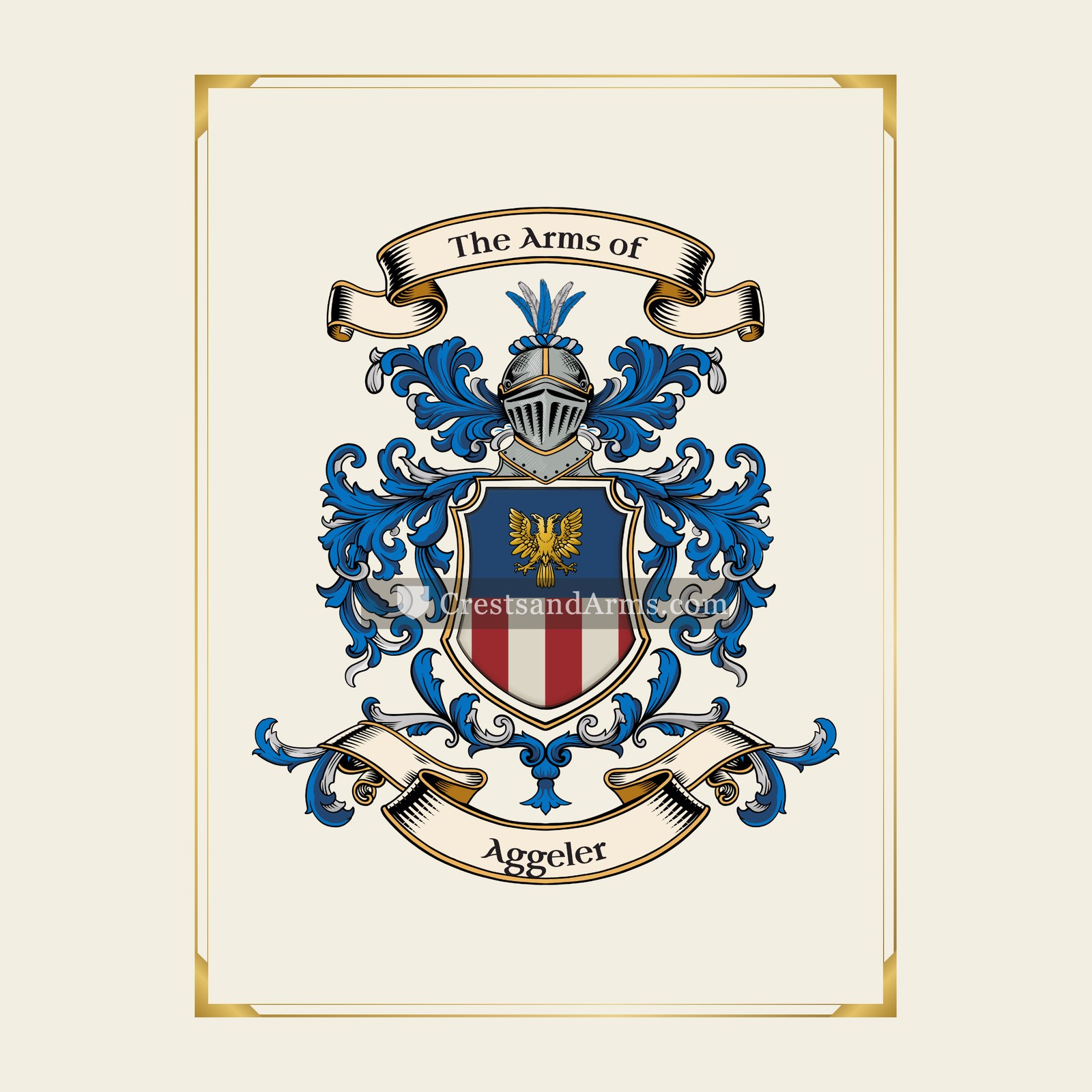 With gold border