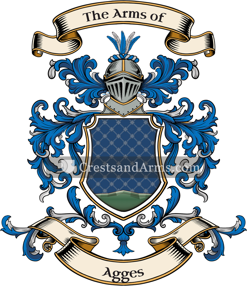 The Agges coat of arms, drawn from the recorded blazon
