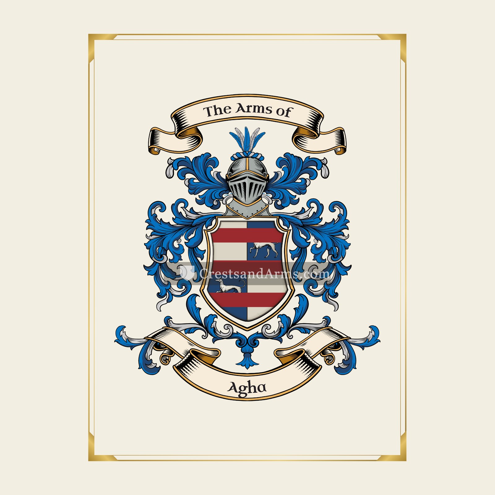 With gold border
