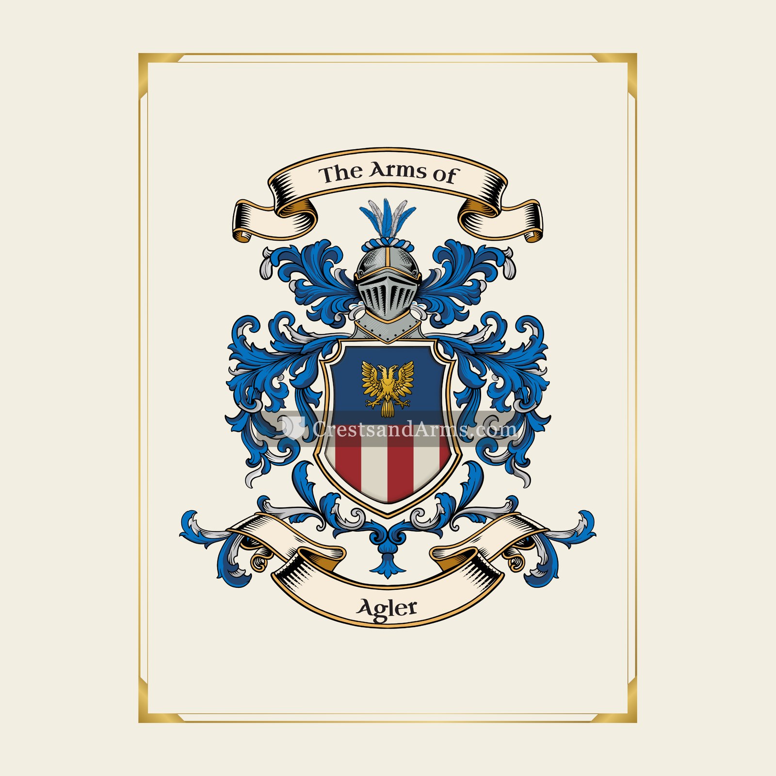 With gold border