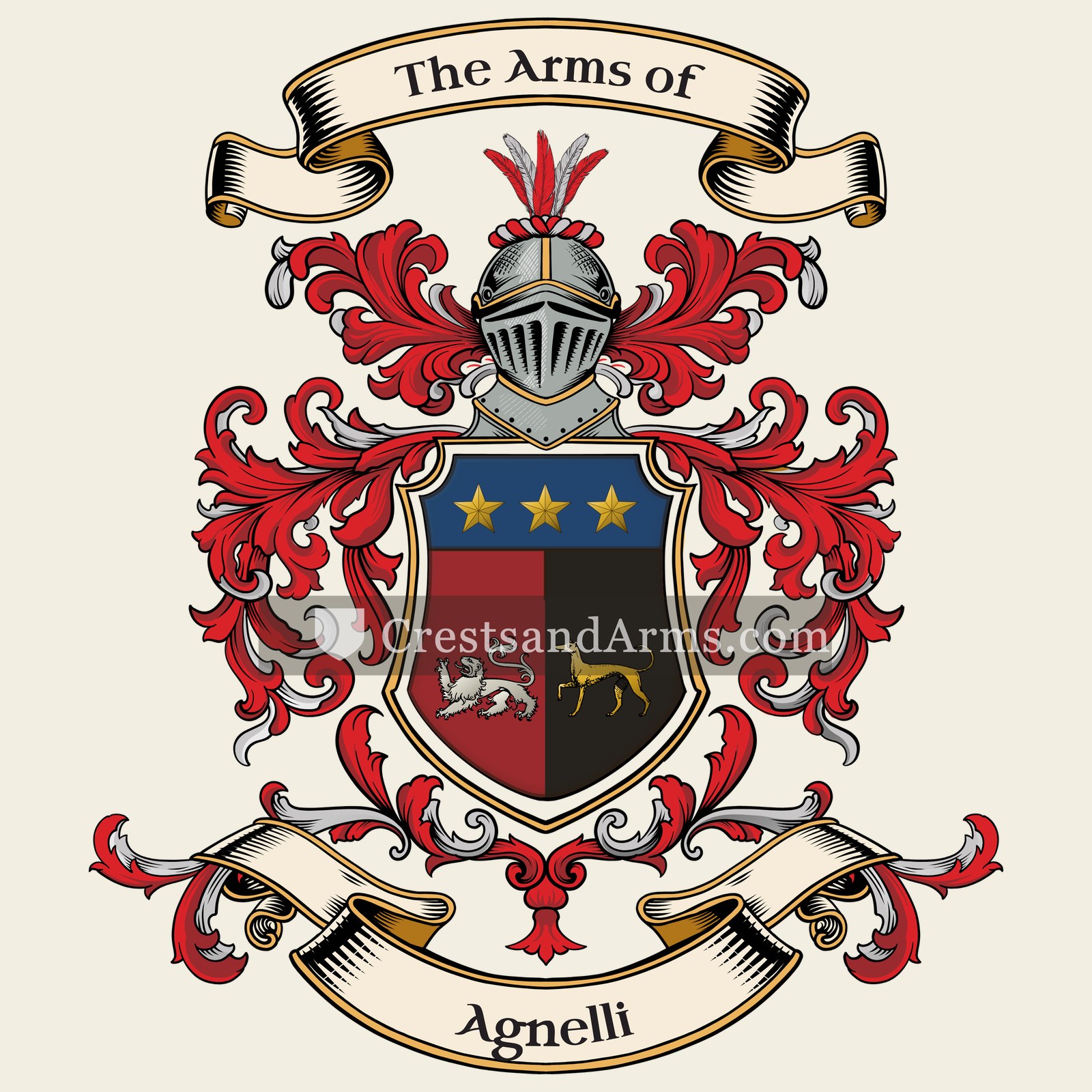 The Agnelli coat of arms, drawn from the recorded blazon