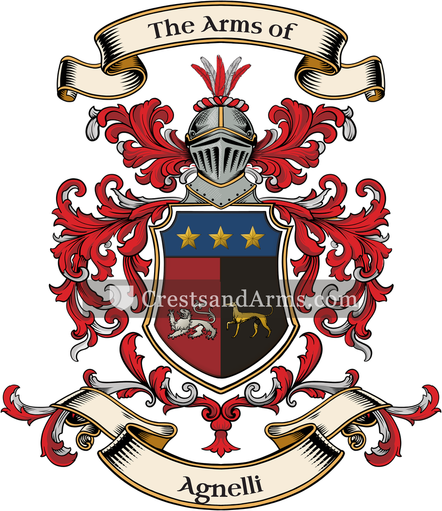 The Agnelli coat of arms, drawn from the recorded blazon